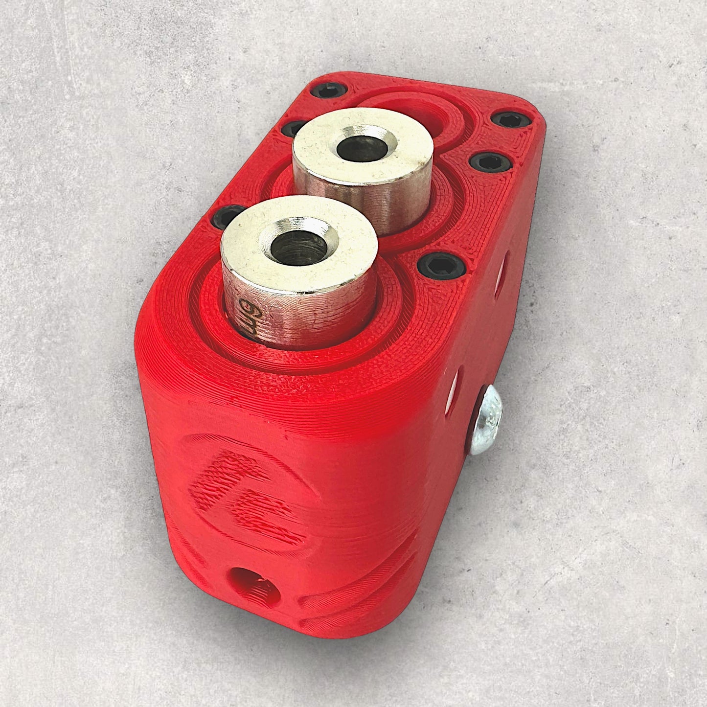 8020, 80/20, 2020, 2020 aluminum, 2020 aluminium, 20 Series, Aluminum Extrusion, Drilling Jig, Precision Drilling, Precision Hand Tool, 2020 10 & 30mm Offset Drilling Jig, Front Top View