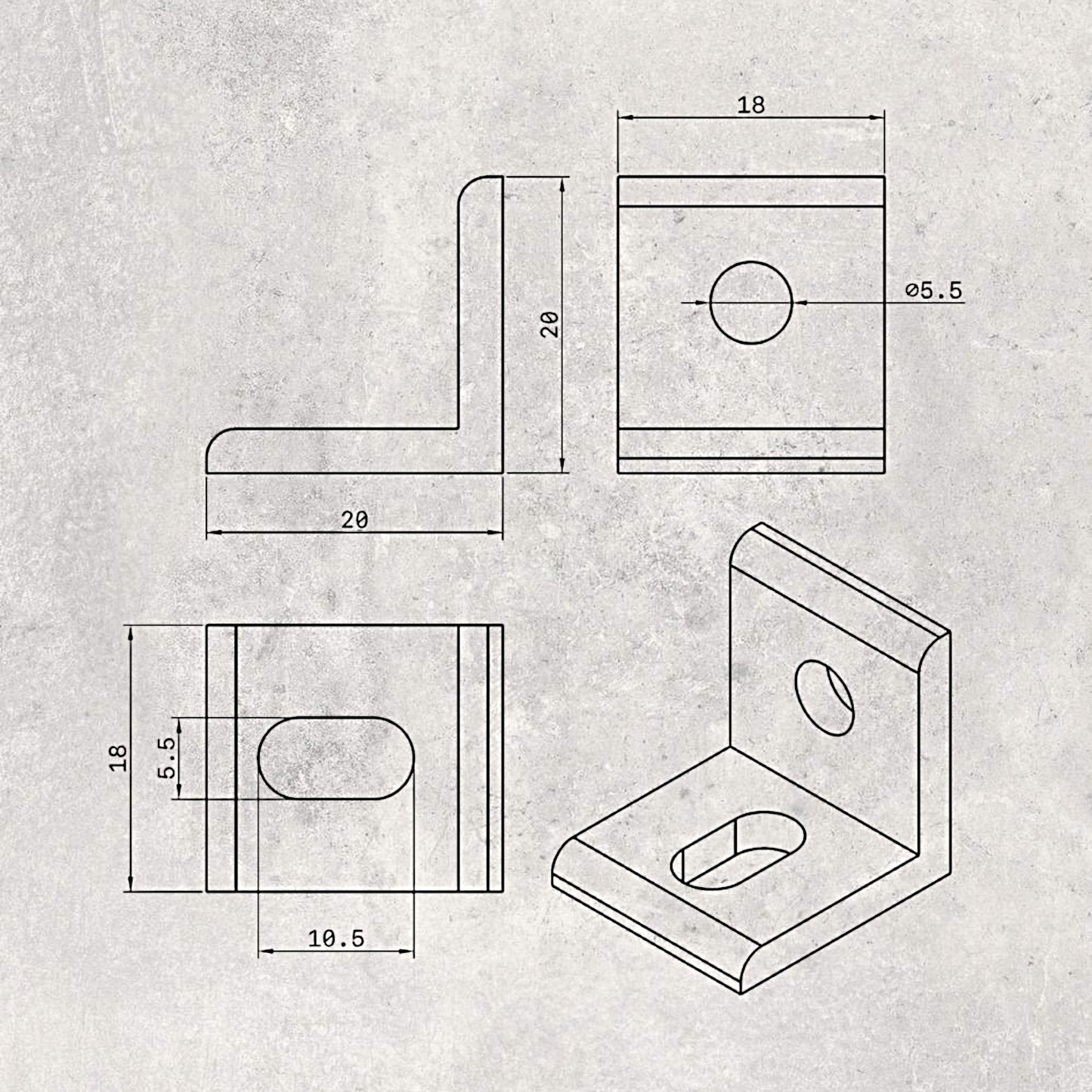 2020 Black Bracket (Set of 4)
