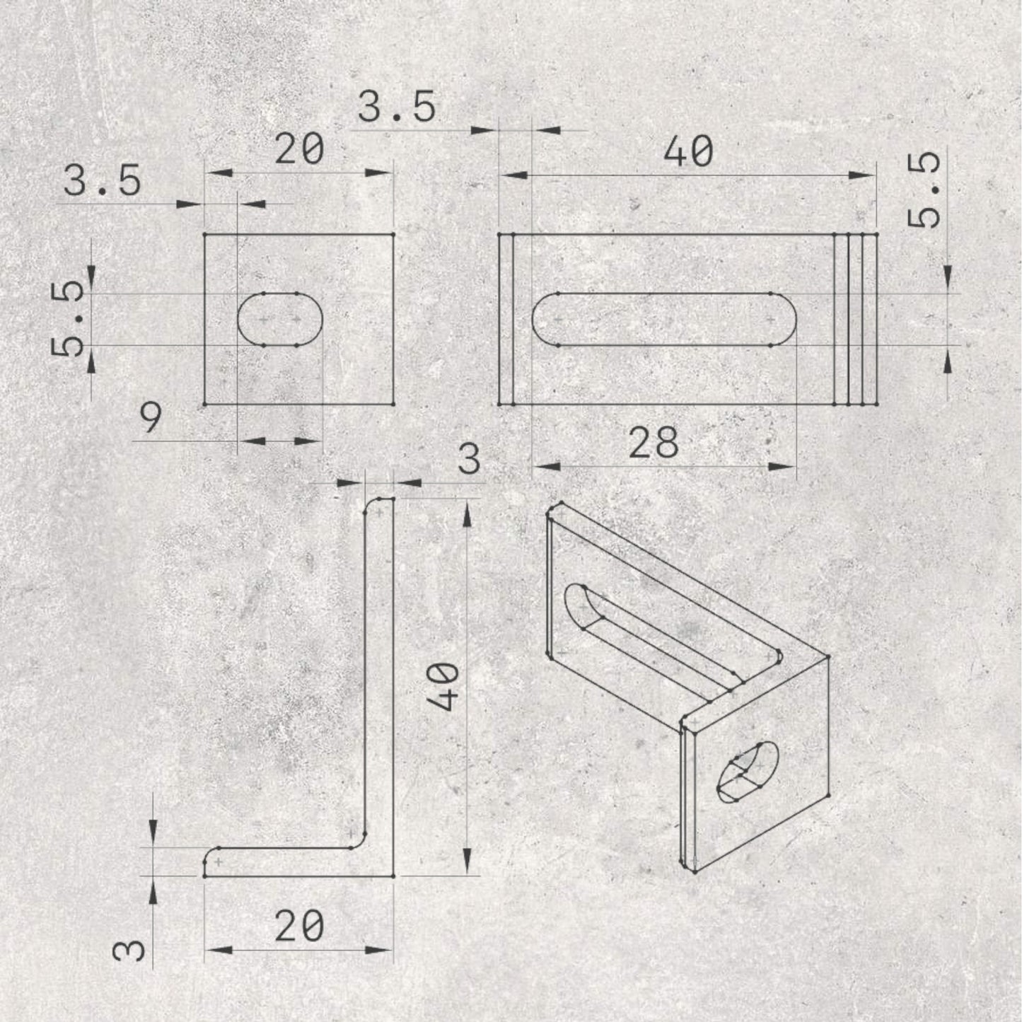 2020C 2 Elongated Holes (Set of 2)