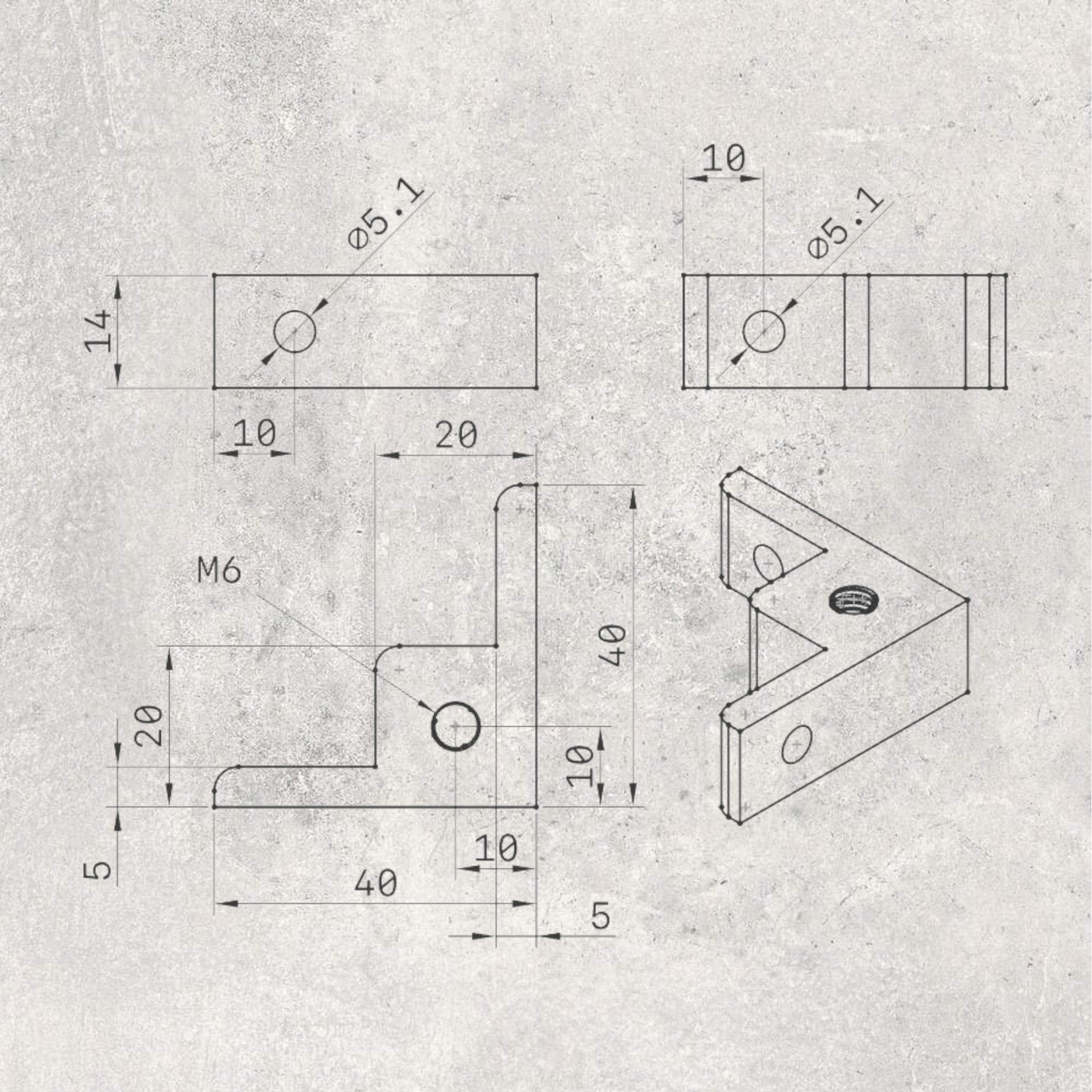 2020 Castor Bracket (Set of 2)