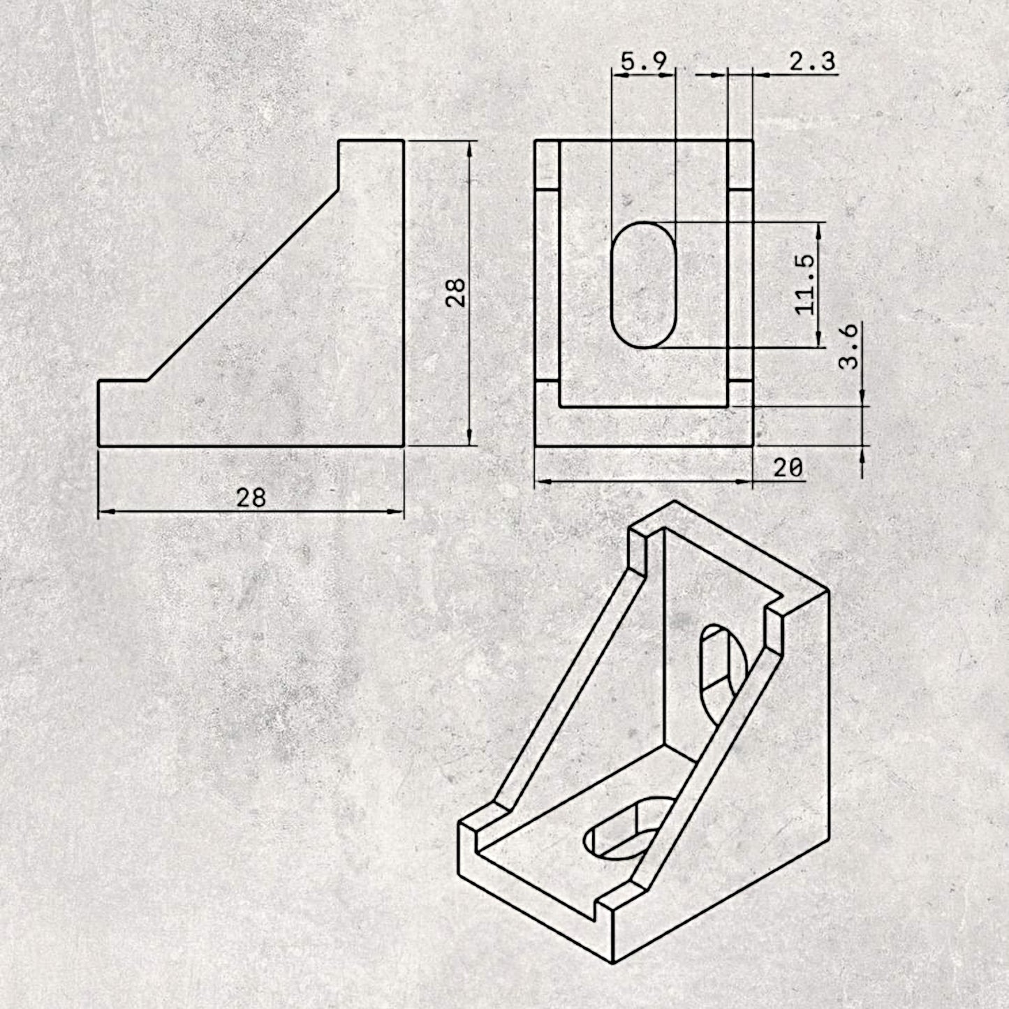 2020 Corner Bracket 2028 (Set of 4)