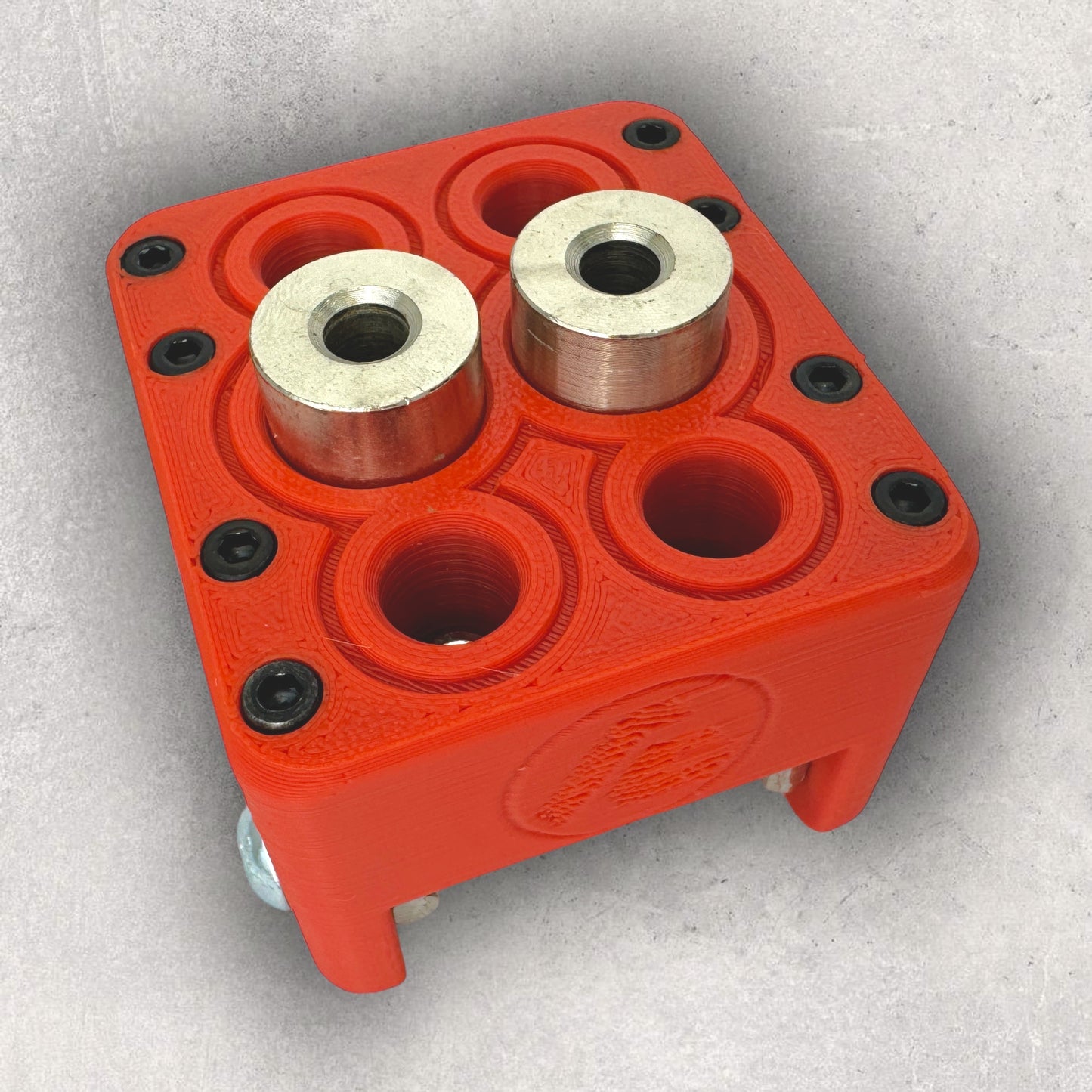 8020, 80/20, 2020, 2020 aluminum, 2020 aluminium, 20 Series, Aluminum Extrusion, Drilling Jig, Precision Drilling, Precision Hand Tool, 2040 Bi Freehand Drilling Jig, Top Front View