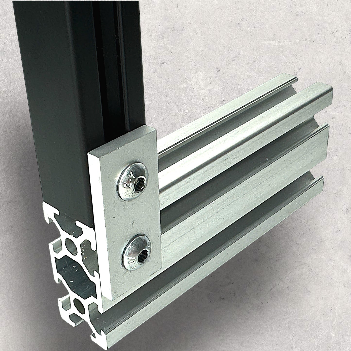 The Aluminum Carpenter, 8020, 80/20, Aluminium extrusion, Aluminum extrusion, Fixtures, Fasteners, Tools, 2040 Flush Plate, 2040, Flush Plate, Connections Front 2 View