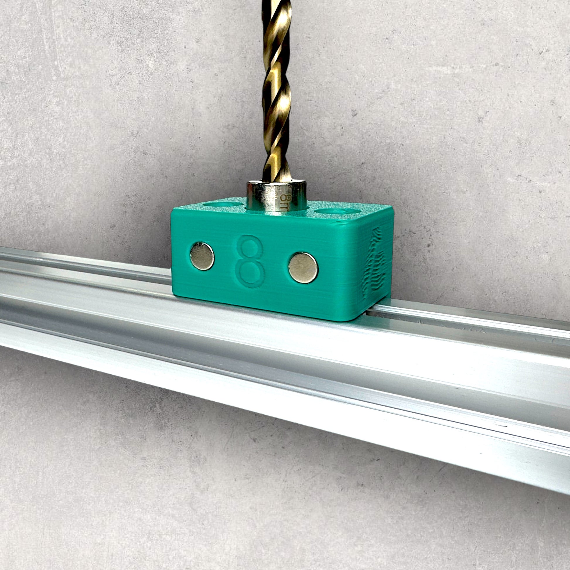8020, 80/20, 3030, 3030 aluminum, 3030 aluminium, 30 Series, Aluminum Extrusion, Drilling Jig, Precision Drilling, Precision Hand Tool, 3030 Single Sided Freehand Drilling Jig, Back View