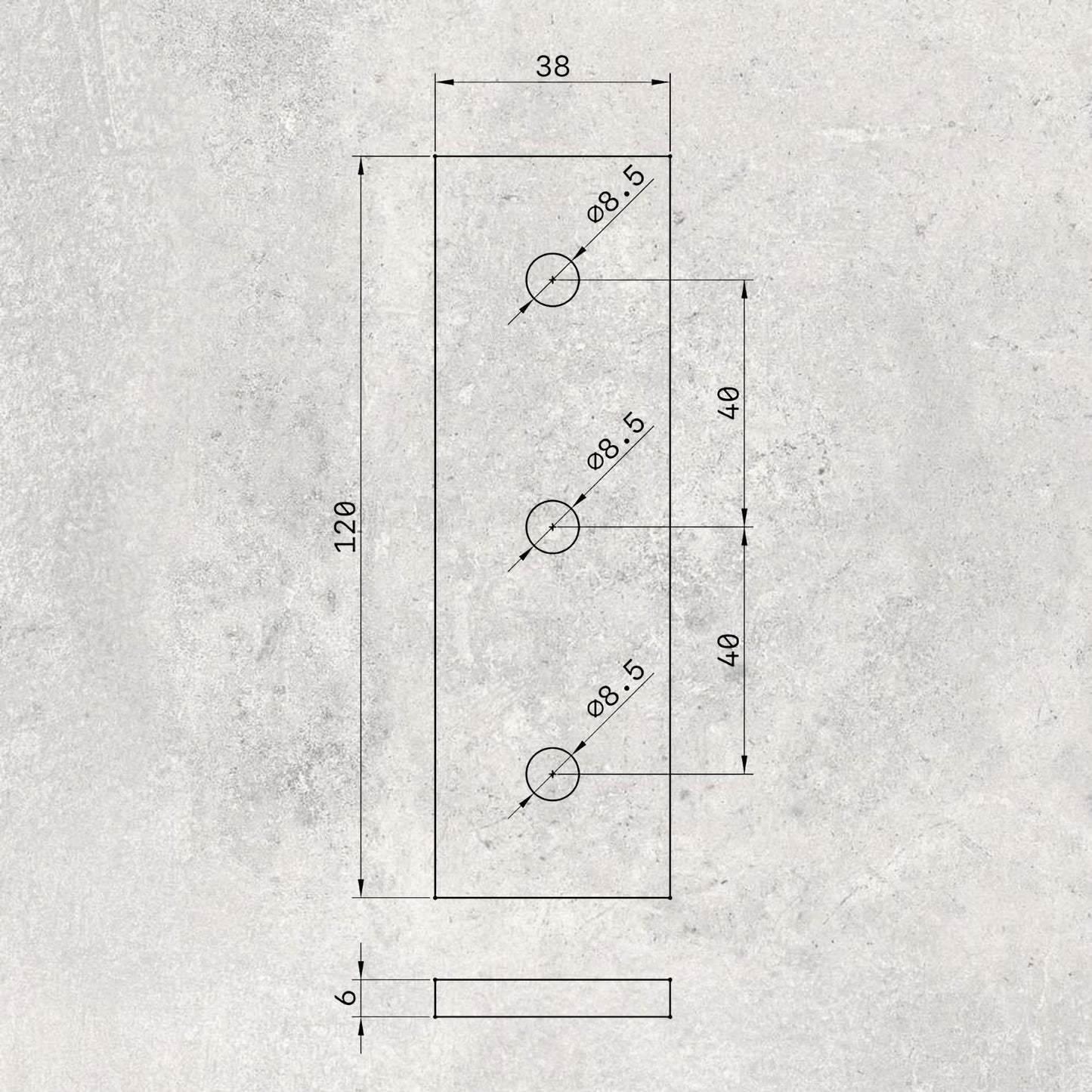 38120 Flush Plate Black