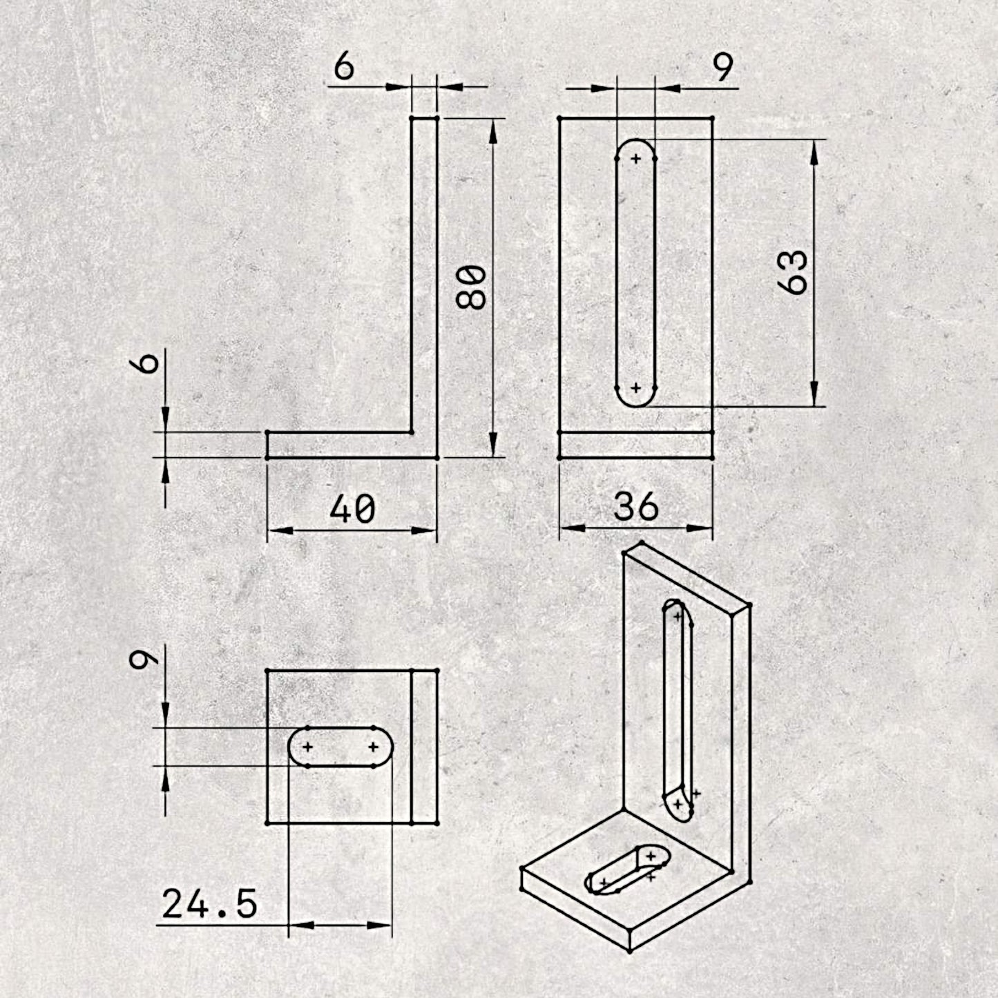 4040C Bracket 2 Holes
