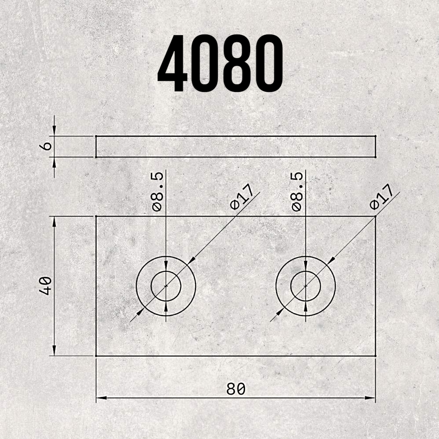 The Aluminum Carpenter, 8020, 80/20, Aluminium extrusion, Aluminum extrusion, Fixtures, Fasteners, Tools, Aluminum End Cap (Rectangular), Aluminum End Cap, 4080 View