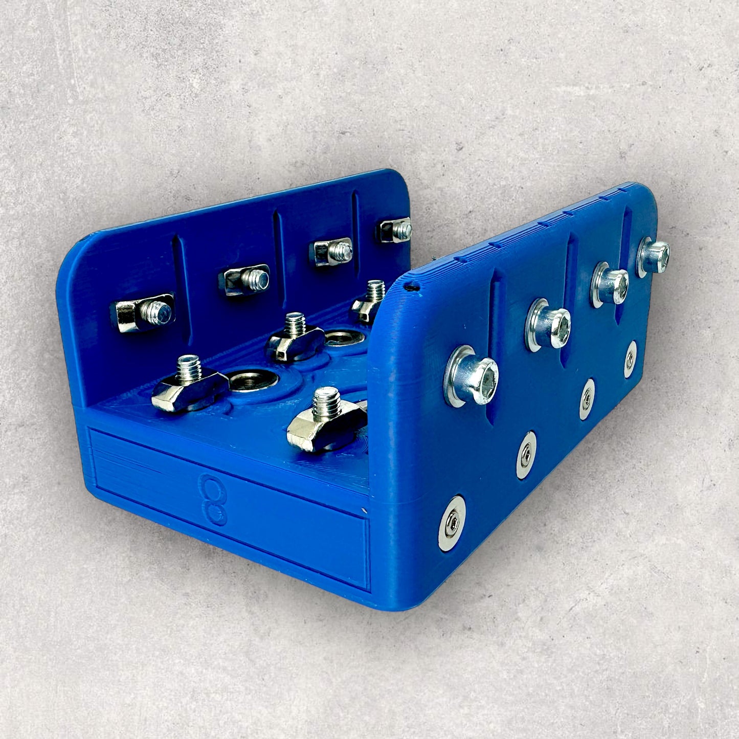 8020, 80/20, 4040, 4080, 4040 aluminum, 4080 aluminum, 4040 aluminium, 4080 aluminium, 40 Series, Aluminum Extrusion, Drilling Jig, Precision Drilling, Precision Hand Tool, 4080 Hex Freehand Drilling Jig, Bottom Left View