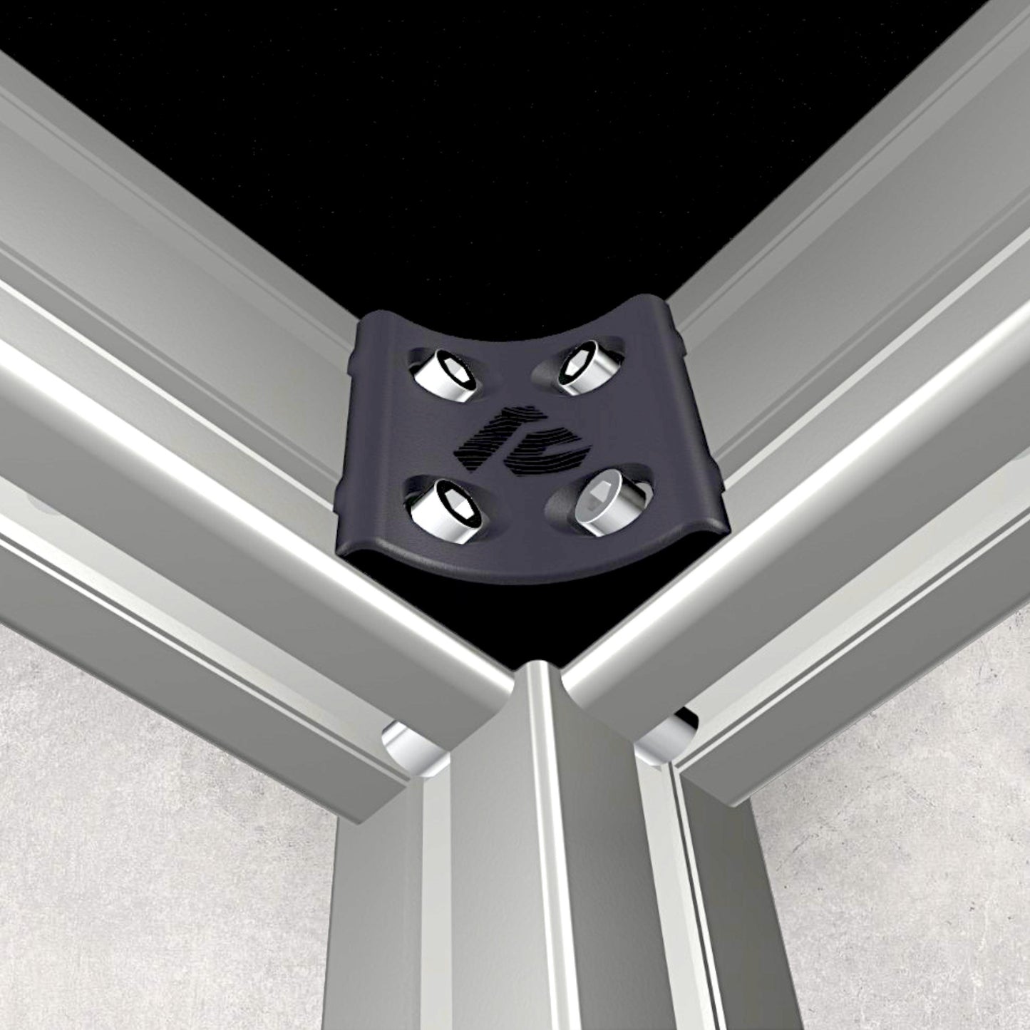 The Aluminum Carpenter, 8020, 80/20, Aluminium extrusion, Aluminum extrusion, Fixtures, Fasteners, Tools, 4080 to 5050 Corner Bracket, 4080 to 5050, Corner Bracket, 3D View