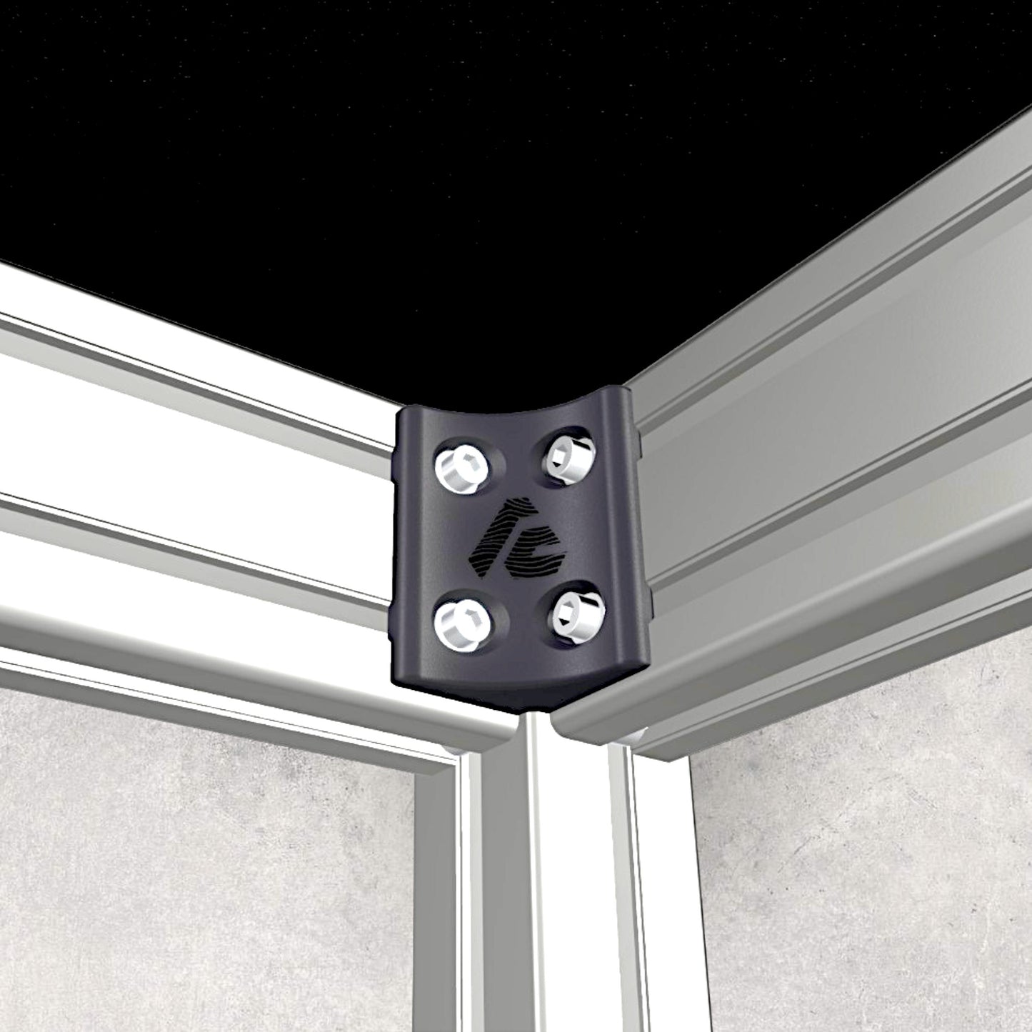 The Aluminum Carpenter, 8020, 80/20, Aluminium extrusion, Aluminum extrusion, Fixtures, Fasteners, Tools, 4080 to 5050 Corner Bracket, 4080 to 5050, Corner Bracket, Front Joinery View