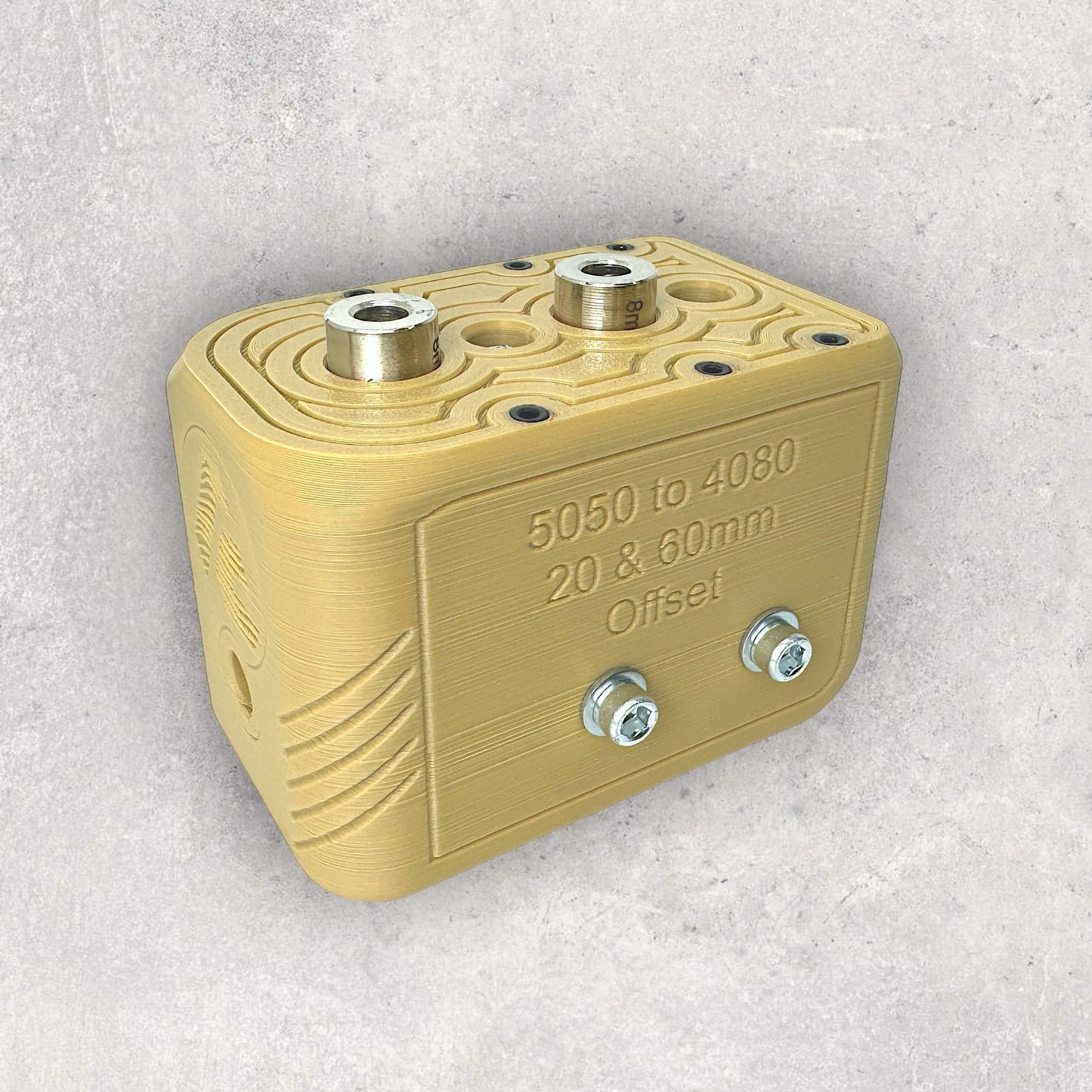 8020, 80/20, 5050, 5050 aluminum, 5050 aluminium, 50 Series, Aluminum Extrusion, Drilling Jig, Precision Drilling, Precision Hand Tool, 5050 to 4080 20 & 60mm Offset Drilling Jig, Right View