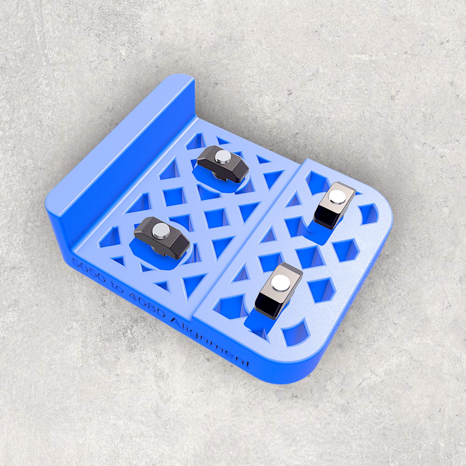 8020, 80/20, 5050, 5050 aluminum, 5050 aluminium, 50 Series, Aluminum Extrusion, Drilling Jig, Precision Drilling, Precision Hand Tool, 5050 to 4080 Alignment Jig, Bottom View
