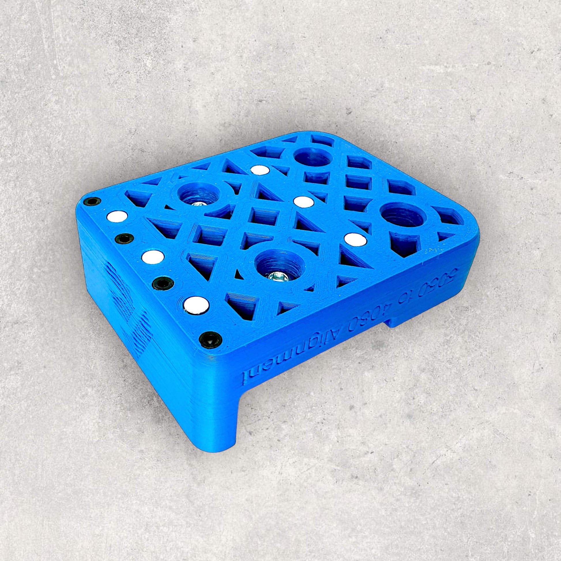 8020, 80/20, 5050, 5050 aluminum, 5050 aluminium, 50 Series, Aluminum Extrusion, Drilling Jig, Precision Drilling, Precision Hand Tool, 5050 to 4080 Alignment Jig, Top Front View