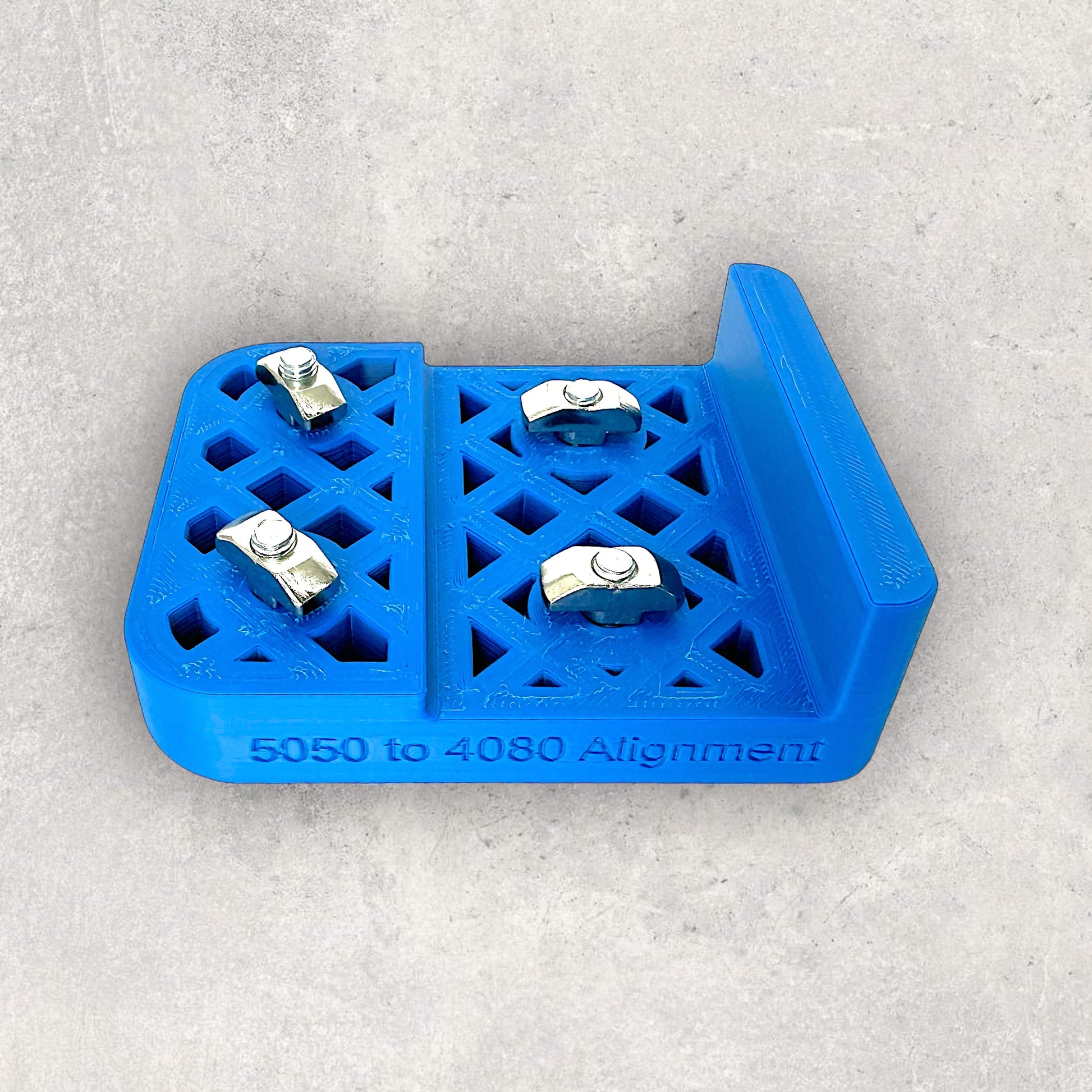 8020, 80/20, 5050, 5050 aluminum, 5050 aluminium, 50 Series, Aluminum Extrusion, Drilling Jig, Precision Drilling, Precision Hand Tool, 5050 to 4080 Alignment Jig, Bottom Side View