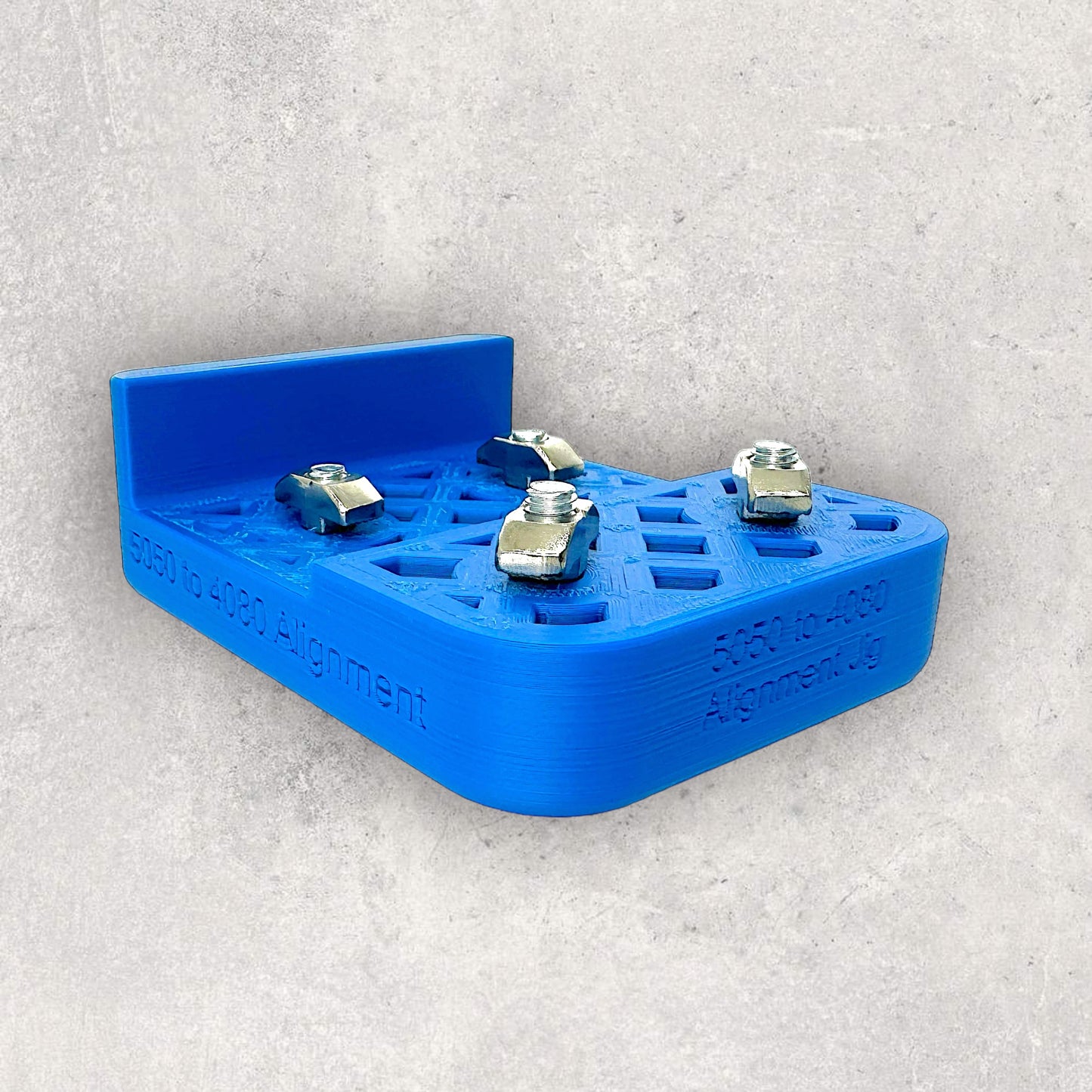 8020, 80/20, 5050, 5050 aluminum, 5050 aluminium, 50 Series, Aluminum Extrusion, Drilling Jig, Precision Drilling, Precision Hand Tool, 5050 to 4080 Alignment Jig, Bottom Side View