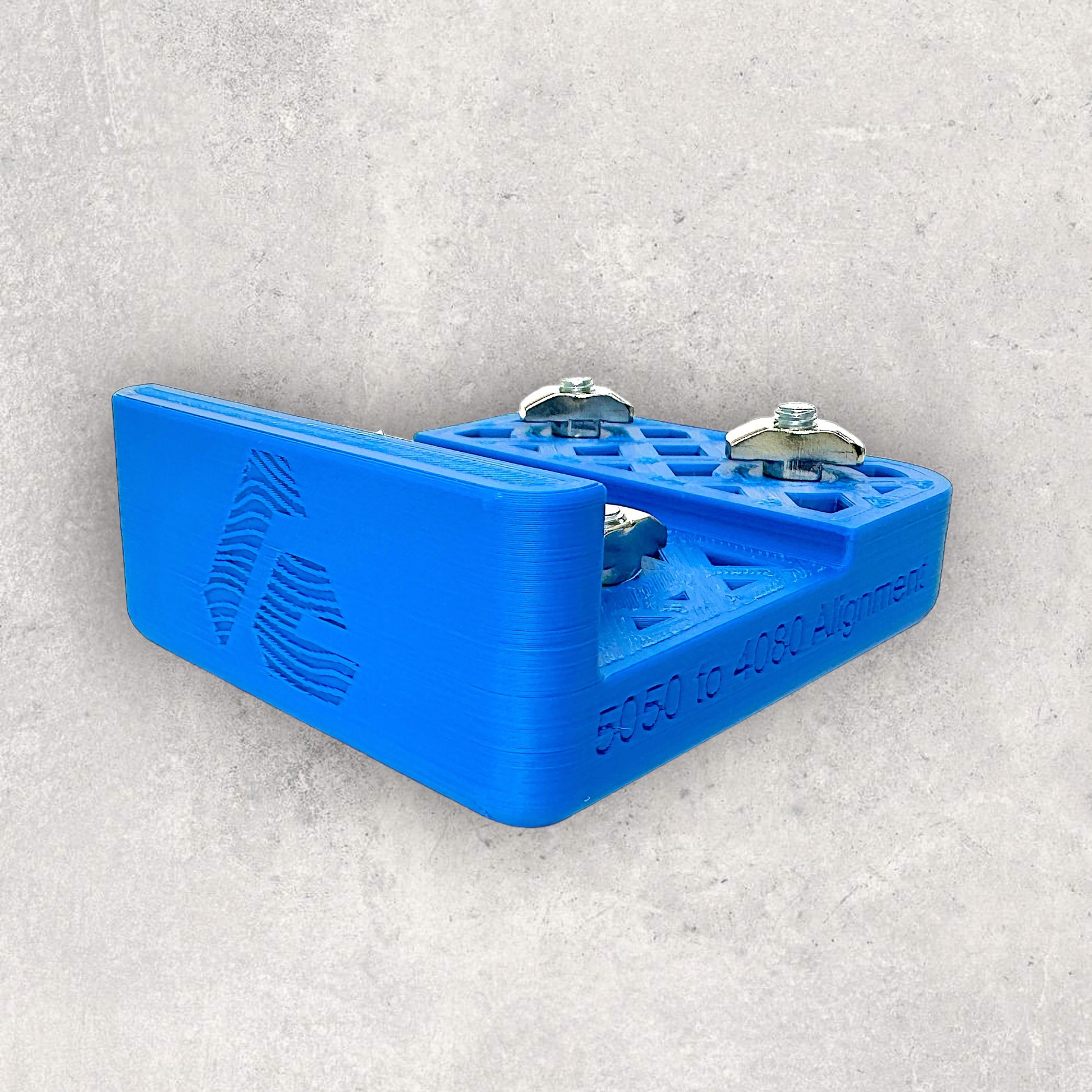 8020, 80/20, 5050, 5050 aluminum, 5050 aluminium, 50 Series, Aluminum Extrusion, Drilling Jig, Precision Drilling, Precision Hand Tool, 5050 to 4080 Alignment Jig, Front View