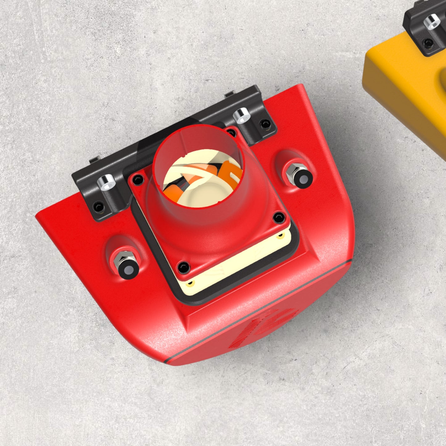 Voron, voron design, voron 2.4, voron mod, exhaust system, exhaust print fumes, 3d printing fumes, 3d printer fumes, 3d printer, 3d printing, 3d print, 3d printer rack, built-in enclosures, 3d printer stand, 3d printer shelf, fumes extraction, fumes extraction system, master exhaust system, the aluminum carpenter, red top view