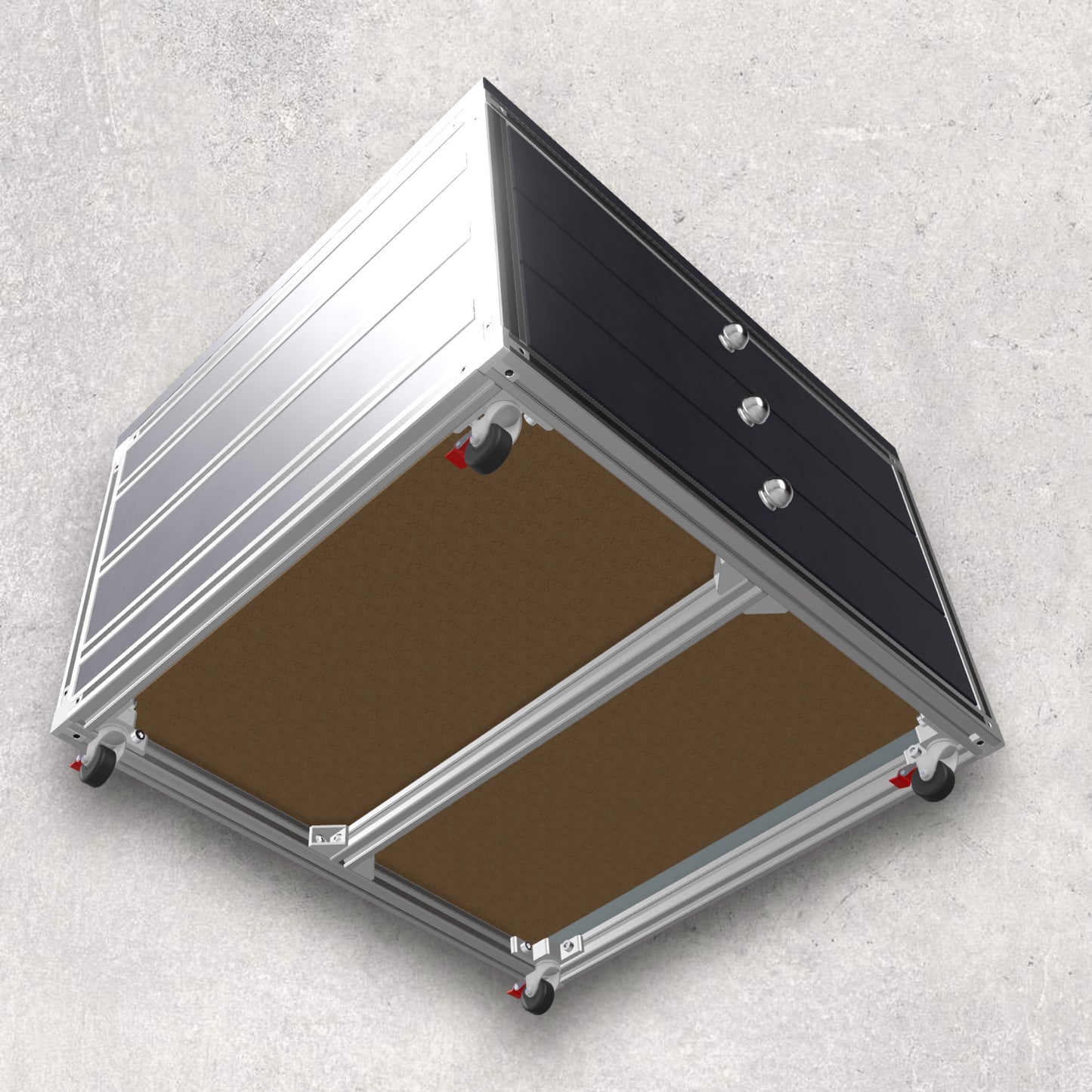 8020, 80/20, 2020, 8020 Design, Aluminum Design, Aluminium Design, Aluminum Extrusion Design, Aluminium Extrusion Design, Aluminum Extrusion, 3d Model, 3 D Model, Digital, Download, Digital Download, Extruded Aluminum, Extruded Aluminium, Multifunction Printer Desk, Multifunction Printer Table, Mobile Desk, Mobile Table, Printer Desk, Printer Table, Printer Stand, Bottom Left View