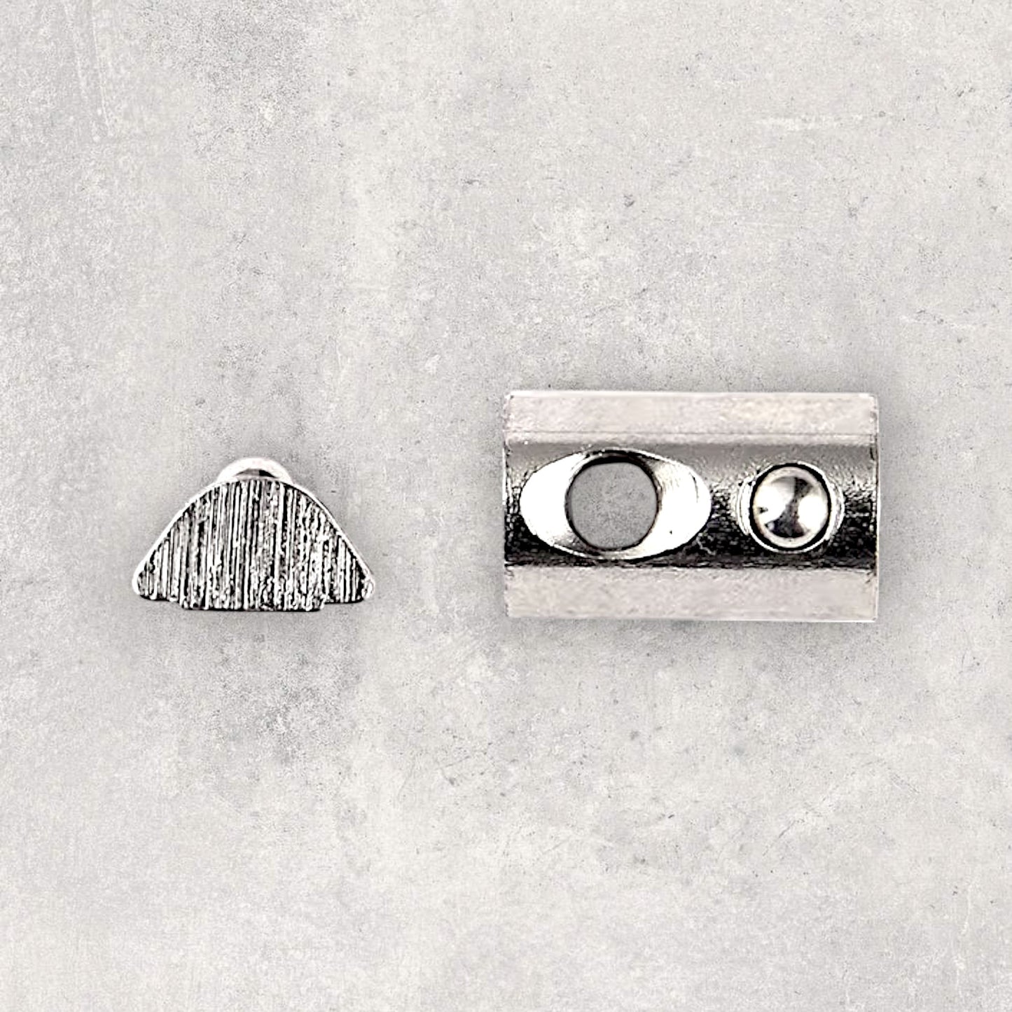 The Aluminum Carpenter, 8020, 80/20, Aluminium extrusion, Aluminum extrusion, Fixtures, Fasteners, Tools, Ball Spring T-Nut, Ball Spring, T-Nuts, Front & Back View