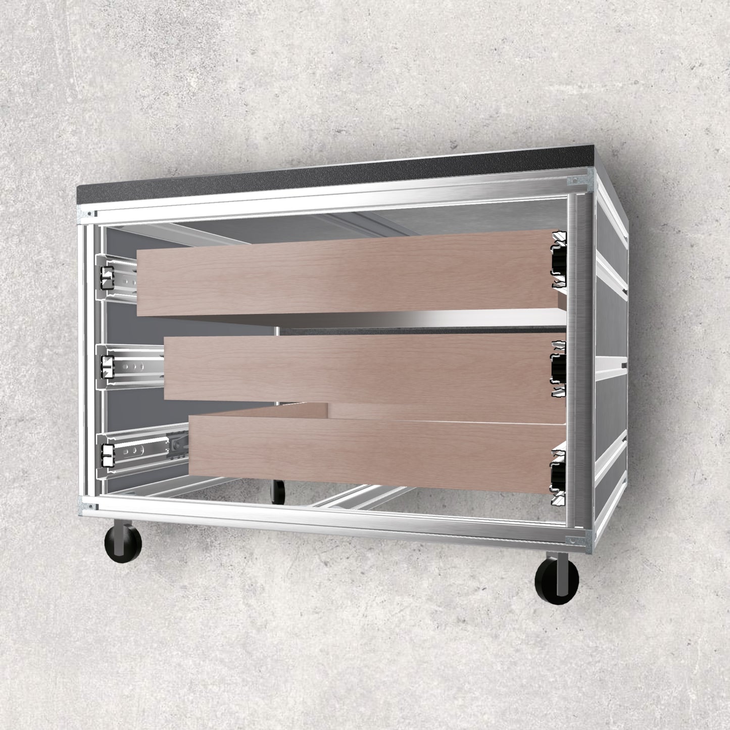 8020, 80/20, 2020, 8020 Design, Aluminum Design, Aluminium Design, Aluminum Extrusion Design, Aluminium Extrusion Design, Aluminum Extrusion, 3d Model, 3 D Model, Digital, Download, Digital Download, Extruded Aluminum, Extruded Aluminium, Multifunction Printer Desk, Multifunction Printer Table, Mobile Desk, Mobile Table, Printer Desk, Printer Table, Printer Stand, Back Opened View