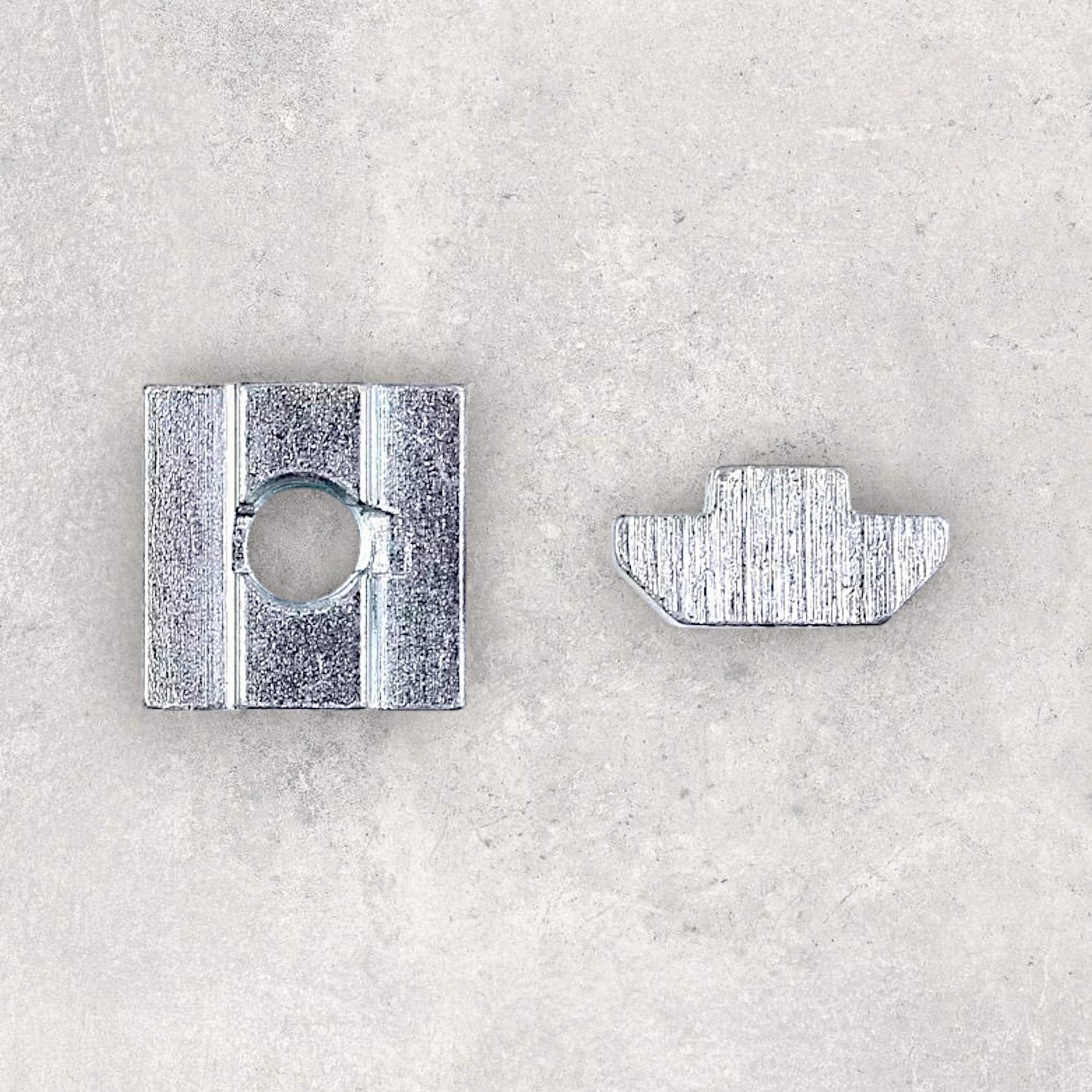 The Aluminum Carpenter, 8020, 80/20, Aluminium extrusion, Aluminum extrusion, Fixtures, Fasteners, Tools, Slide T-Nut, Slide, T-Nut, Bottom & Side View