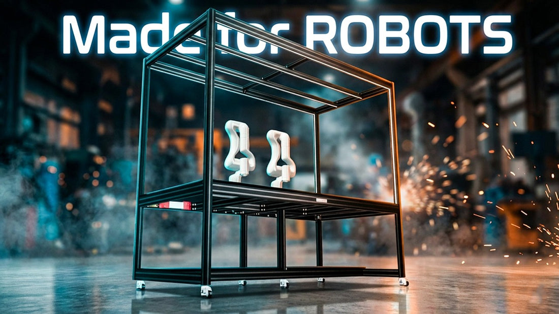 Robot arms workbench in heavy aluminum extrusion — build video