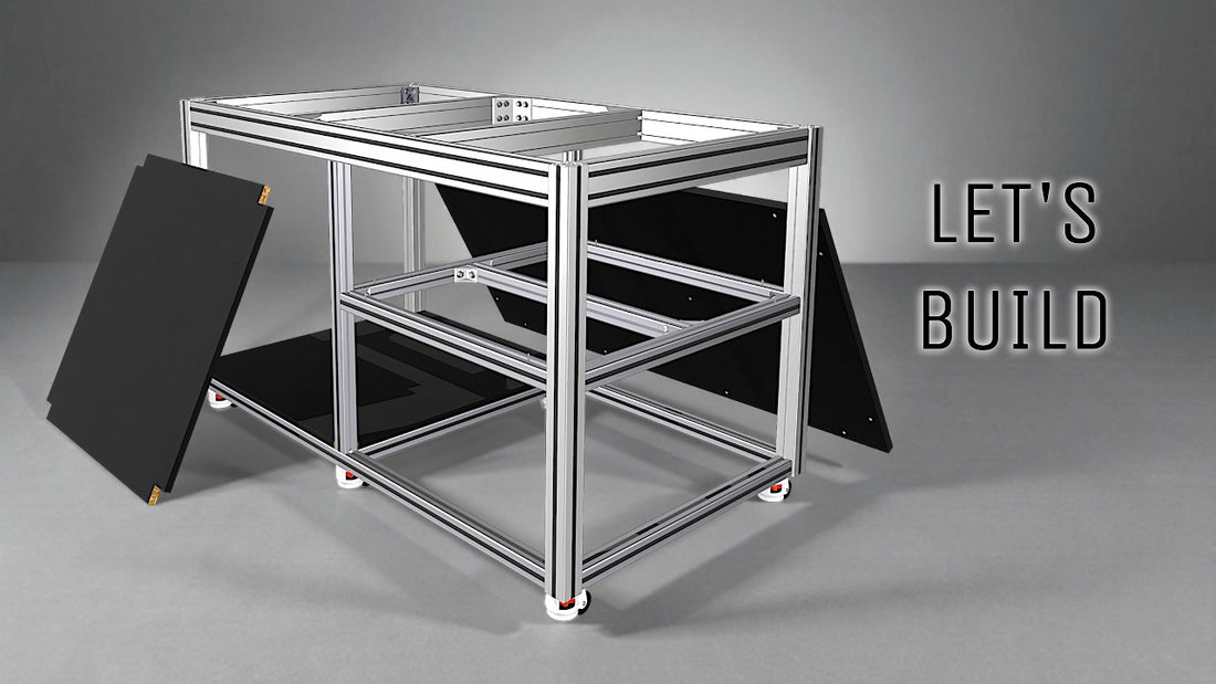 Customized laboratory mobile table in aluminum extrusion — build video