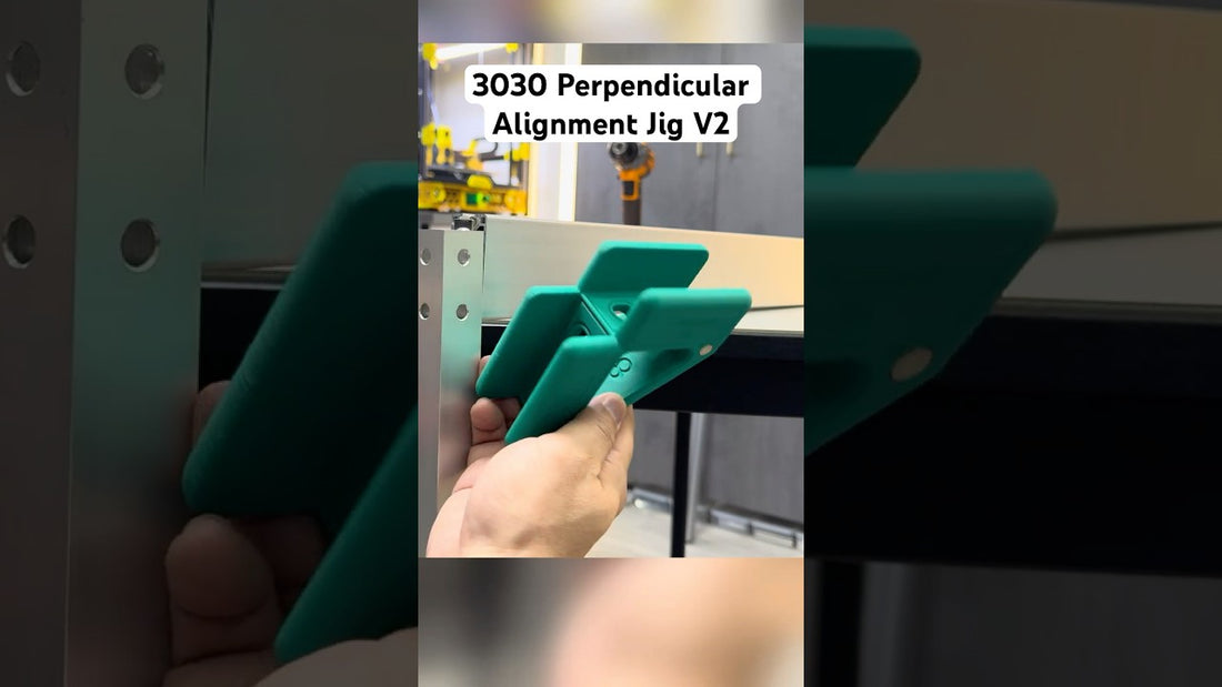 3030 perpendicular alignment jig holding two aluminum extrusions square — video