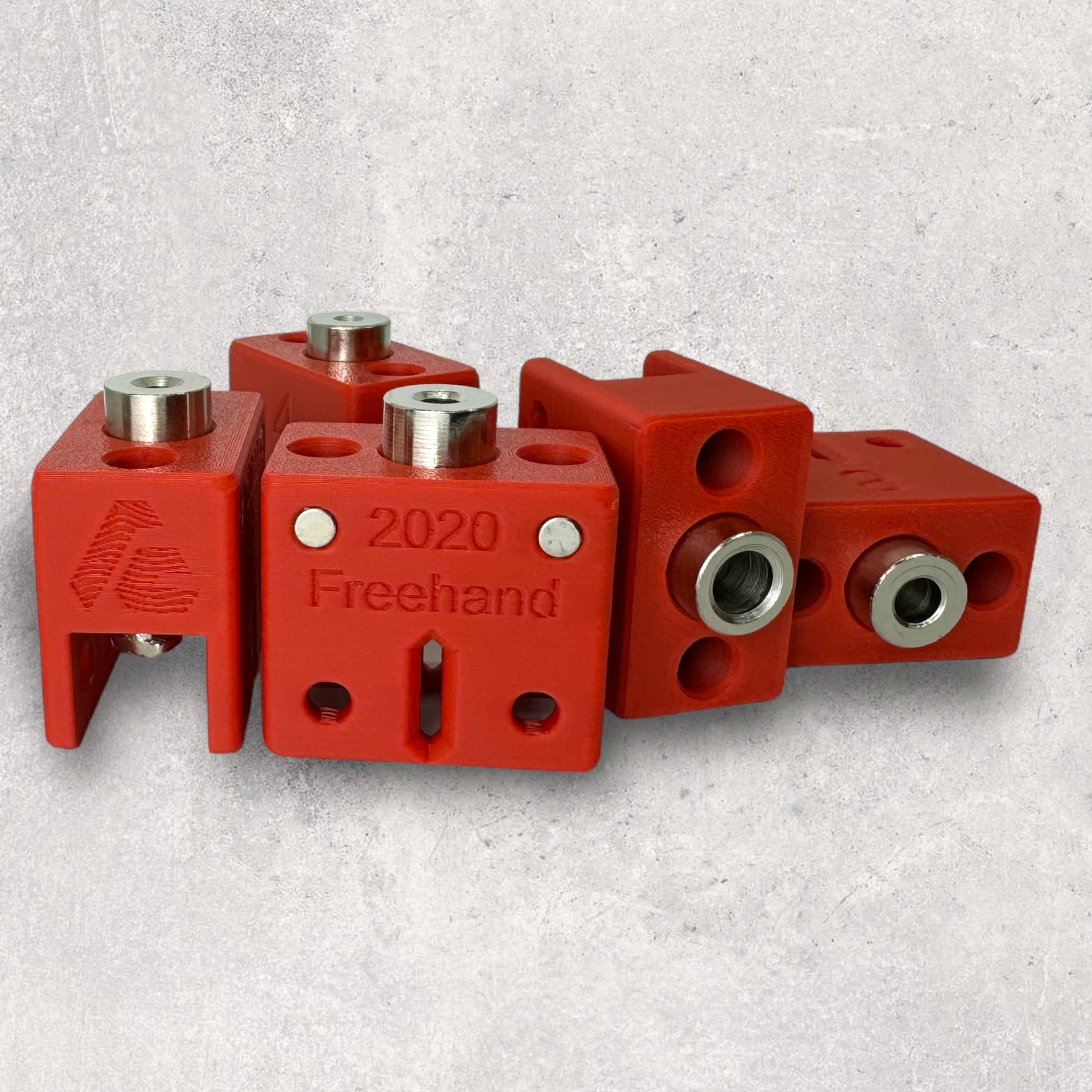 8020, 80/20, 2020, 2020 aluminum, 2020 aluminium, 20 Series, Aluminum Extrusion, Drilling Jig, Precision Drilling, Precision Hand Tool, 2020 Freehand Drilling Jig, Tossed View