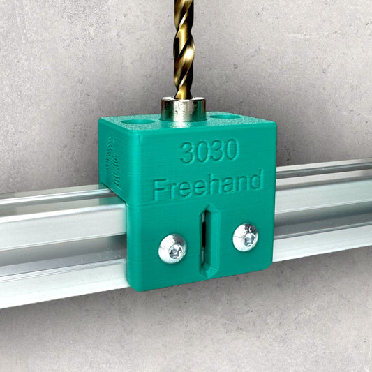 8020, 80/20, 3030, 3030 aluminum, 3030 aluminium, 30 Series, Aluminum Extrusion, Drilling Jig, Precision Drilling, Precision Hand Tool, 3030 Freehand Drilling Jig, Main View