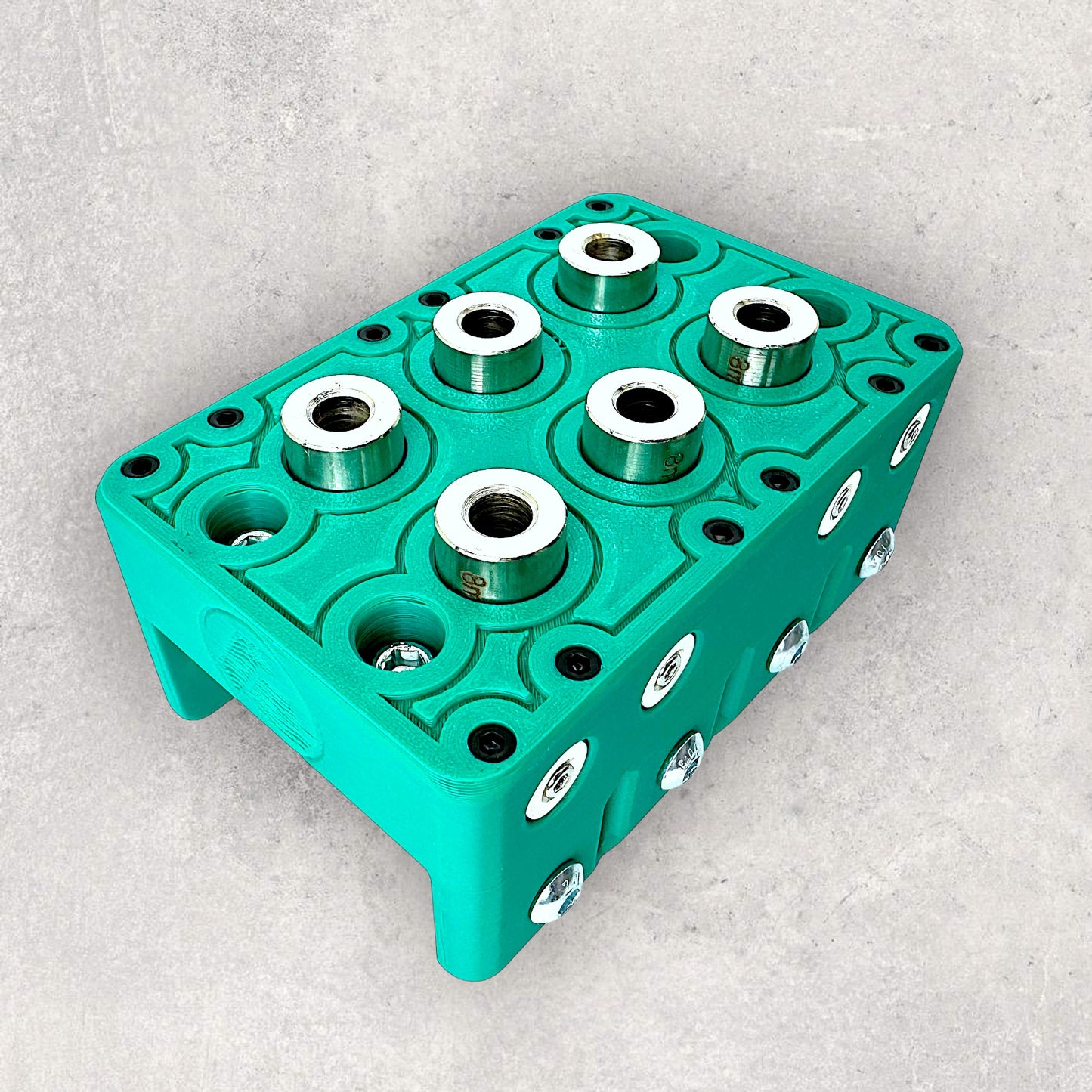 8020, 80/20, 3030, 3060, 3030 aluminum, 3060 aluminum, 3030 aluminium, 3060 aluminium, 30 Series, Aluminum Extrusion, Drilling Jig, Precision Drilling, Precision Hand Tool, 3060 Hex Freehand Drilling Jig, Top View