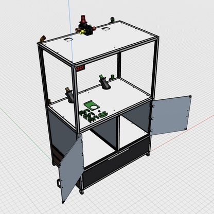 3D Printer Rack, Built-In Enclosures, Material Fusion, Exhaust System, Multiple 3D Printers, Built-In Drawer, Design, Plans, Build Plans, Aluminum Extrusion Design, CAD, CAD File, Digital Download, Digital, Aluminum Extrusion, Aluminium Extrusion, 8020, 80/20, 3D Model