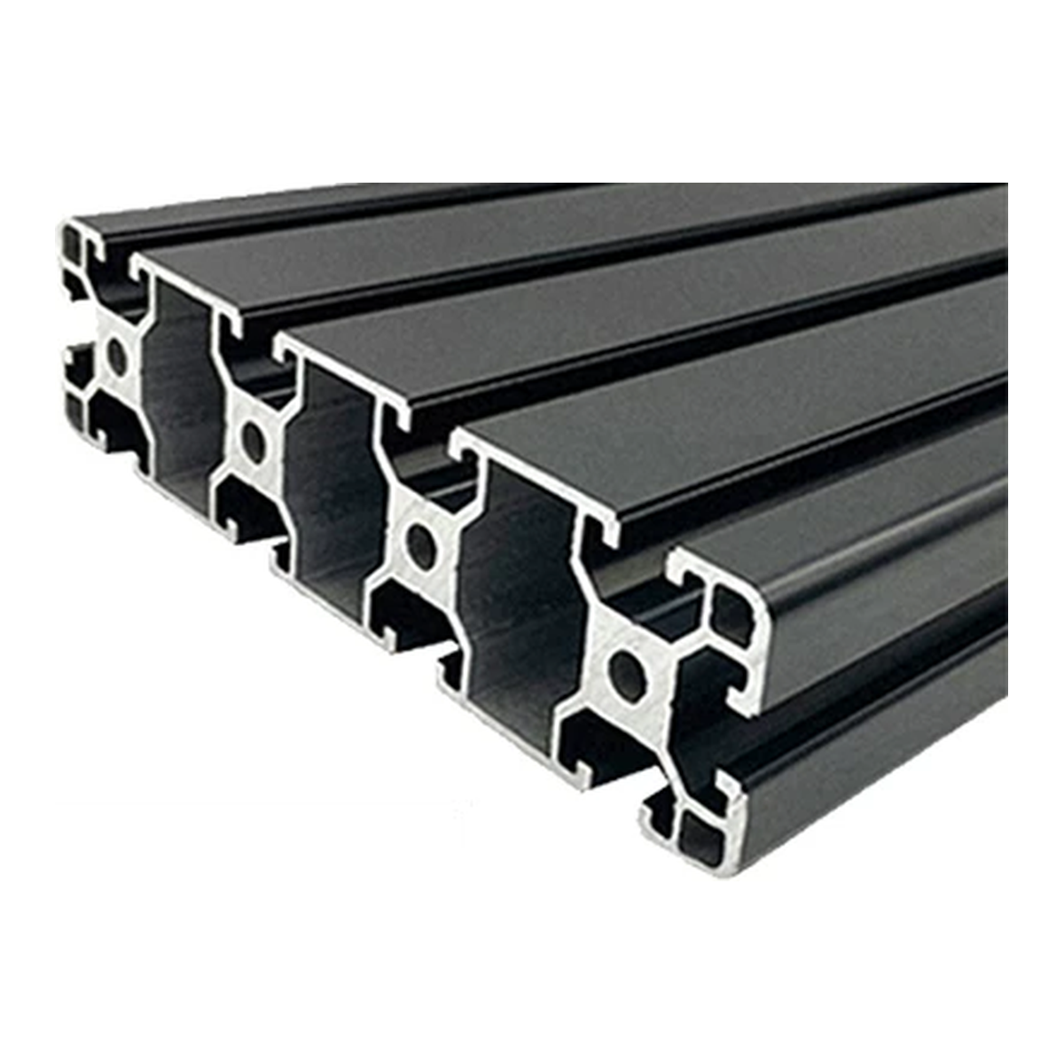 40160 aluminum extrusion, black anodised