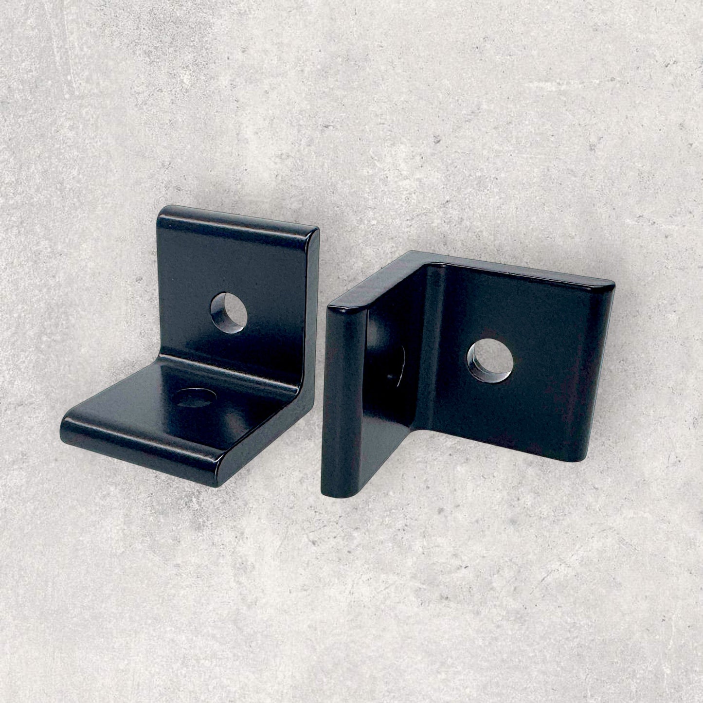 4040 Black Bracket 2 Round Holes (Set of 4)