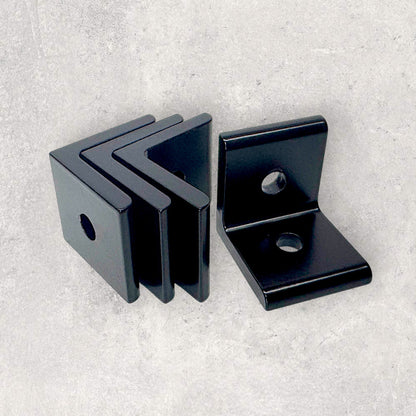 4040 Black Bracket 2 Round Holes (Set of 4)