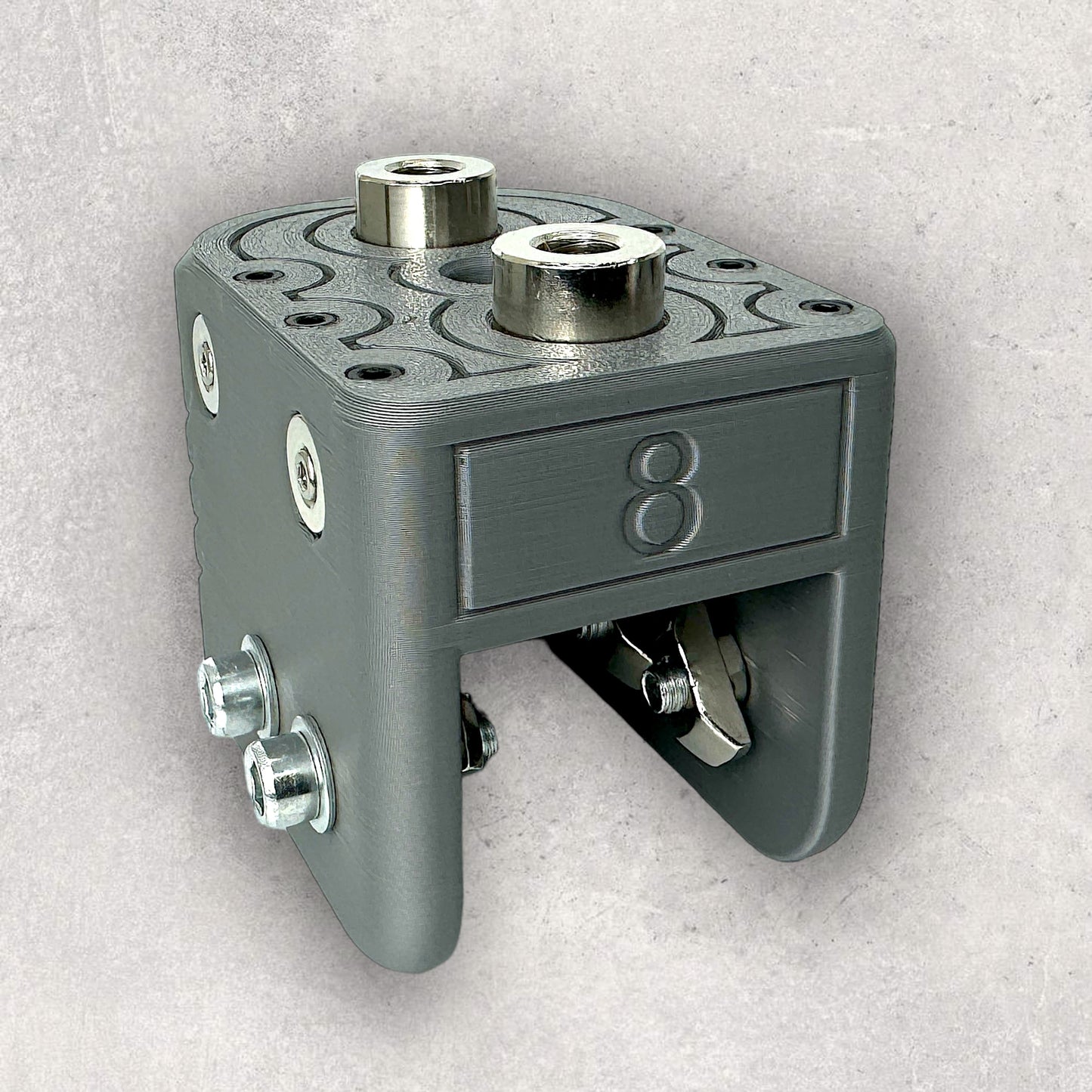 8020, 80/20, 4040, 4040 aluminum, 4040 aluminium, 40 Series, Aluminum Extrusion, Drilling Jig, Precision Drilling, Precision Hand Tool, 4040 14 & 54mm Offset Drilling Jig, Size 8 View
