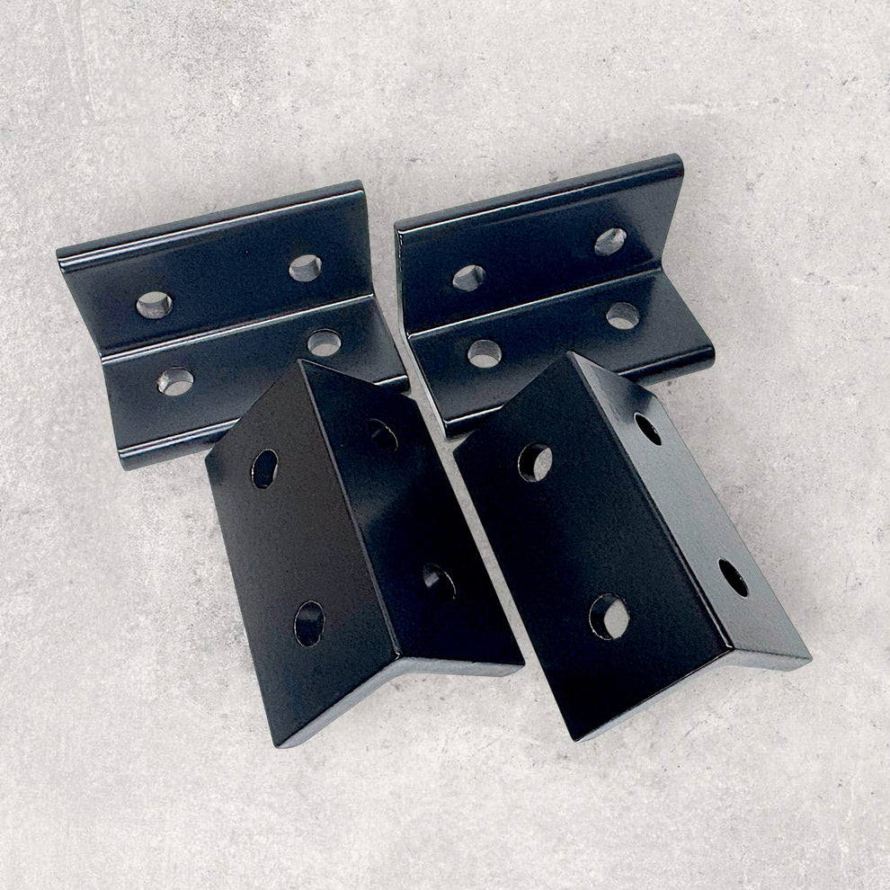 Parametrized Rectangular Bracket 4080 Black Bracket (4 Round Holes) – The Aluminum Carpenter