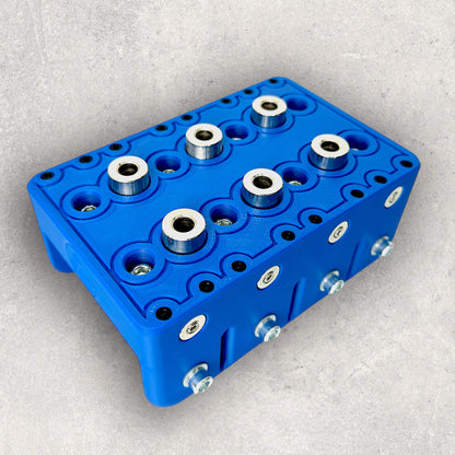 8020, 80/20, 4040, 4080, 4040 aluminum, 4080 aluminum, 4040 aluminium, 4080 aluminium, 40 Series, Aluminum Extrusion, Drilling Jig, Precision Drilling, Precision Hand Tool, 4080 Hex Freehand Drilling Jig, Top View