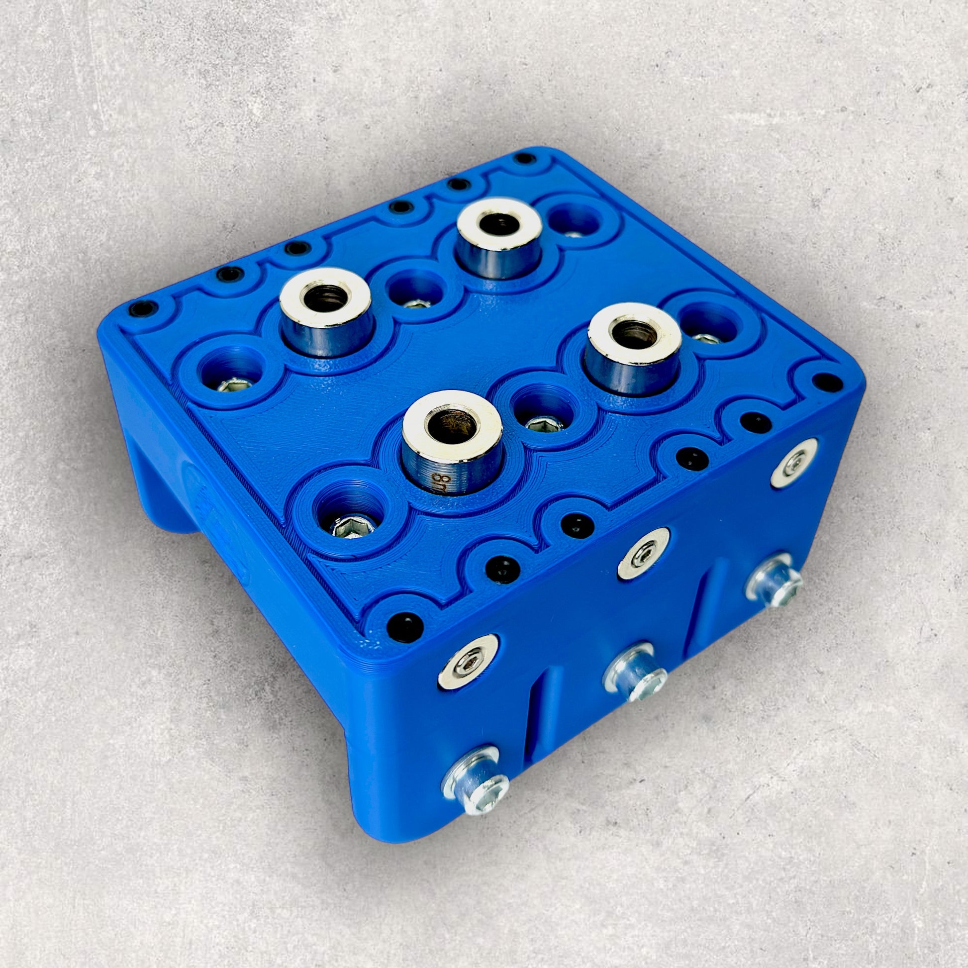 8020, 80/20, 4040, 4080, 4040 aluminum, 4080 aluminum, 4040 aluminium, 4080 aluminium, 40 Series, Aluminum Extrusion, Drilling Jig, Precision Drilling, Precision Hand Tool, 4080 Quad Freehand Drilling Jig, Top View