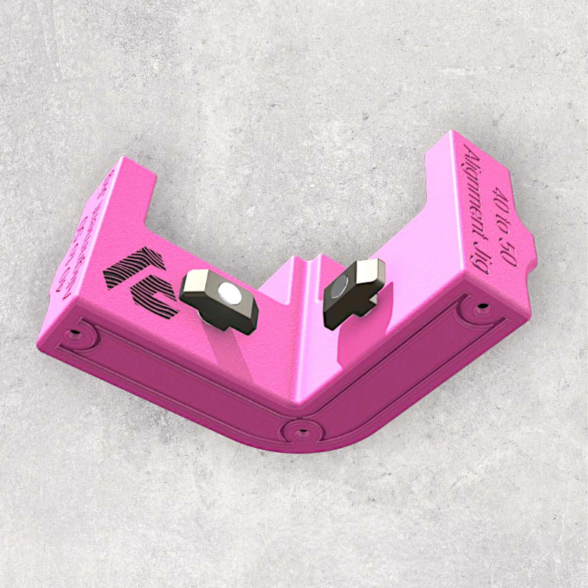 8020, 80/20, 40 to 50, 5050 aluminum, 5050 aluminium, 40 Series, Aluminum Extrusion, Drilling Jig, Precision Drilling, Precision Hand Tool, 40 to 50 Alignment Jig, Bottom Back View