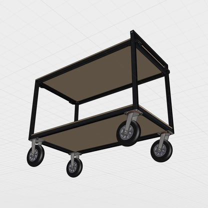 aluminum extrusion smalll cart, mobile cart, trolley, simple cart, push cart, material fusion, digital download, aluminum extrusion structure, build plan, cad, the aluminum carpenter, 8020, 80/20, 3d model