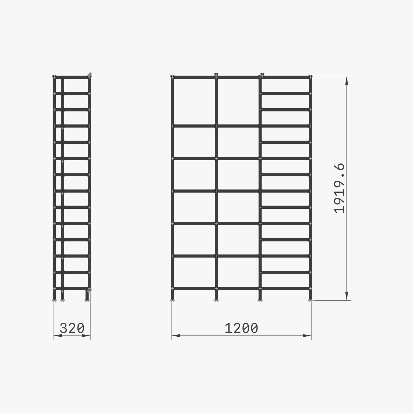 Aluminum Shelf, Study Room Shelf, Multipurpose, Aluminum Design, 3D Model, material fusion, digital download, aluminum extrusion structure, build plan, cad, the aluminum carpenter, 8020, 80/20, dimensions