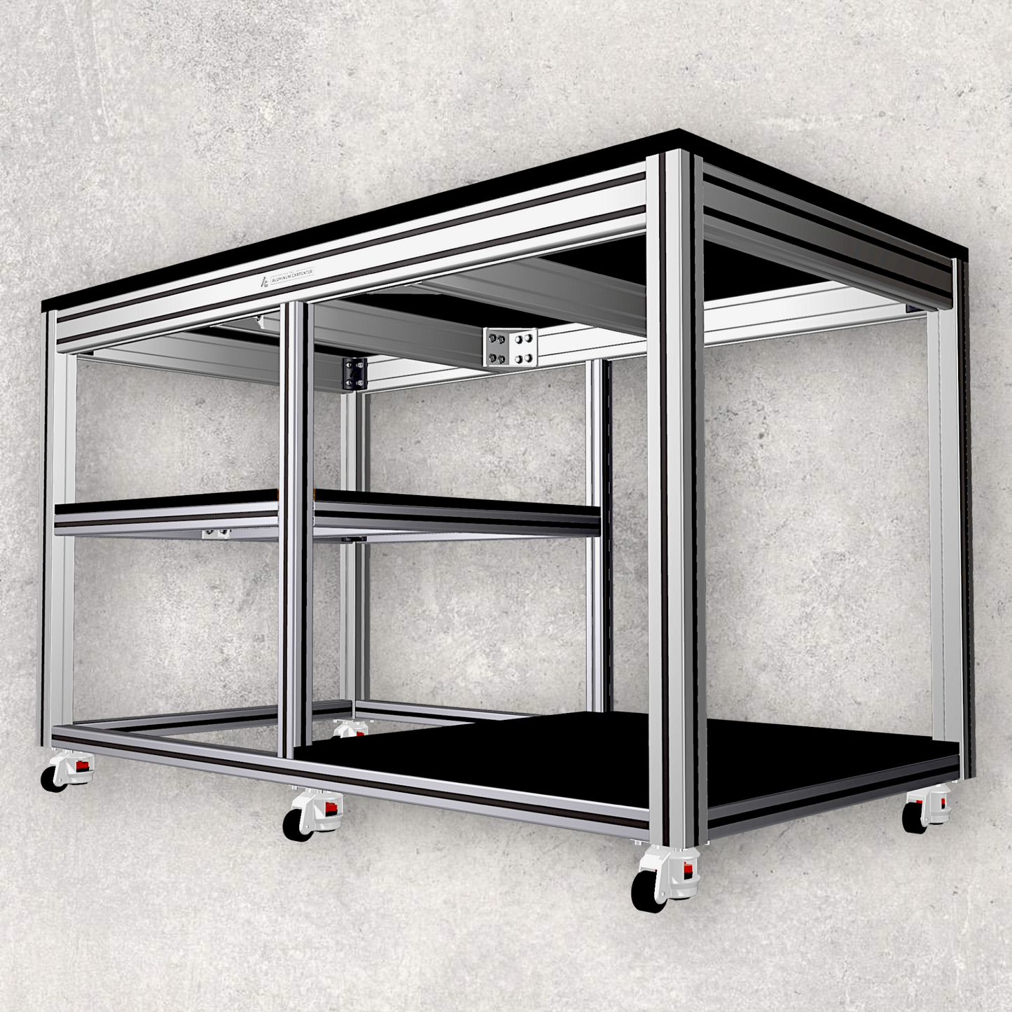 The Aluminum Carpenter, Customized Laboratory Mobile Table, Customized, Laboratory Mobile Table, 8020, 80/20, Aluminium Extrusion, Aluminum Extrusion, 40 to 50 Series, 3D Model 3-D Model