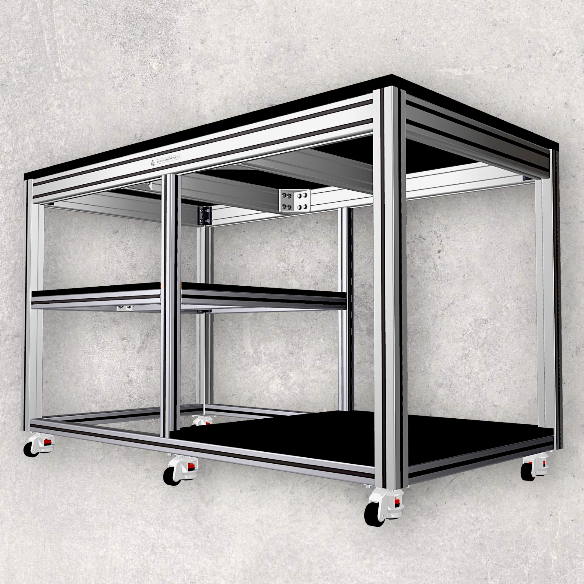 The Aluminum Carpenter, Customized Laboratory Mobile Table, Customized, Laboratory Mobile Table, 8020, 80/20, Aluminium Extrusion, Aluminum Extrusion, 40 to 50 Series, 3D Model 3-D Model