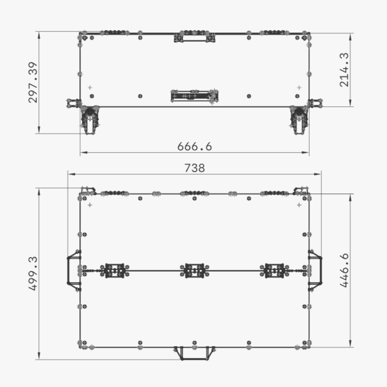 Guitar Pedalboard, Guitar Pedalboard Case, Pedalboard Box, Musicians' Box, Mobile Case, Material Fusion, Flip Lid Case, Magnetic Lid Case, Design, Plans, Build Plans, Aluminum Extrusion Design, CAD, CAD File, Digital Download, Digital, Aluminum Extrusion, Aluminium Extrusion, 8020, 80/20, 2D Diagram