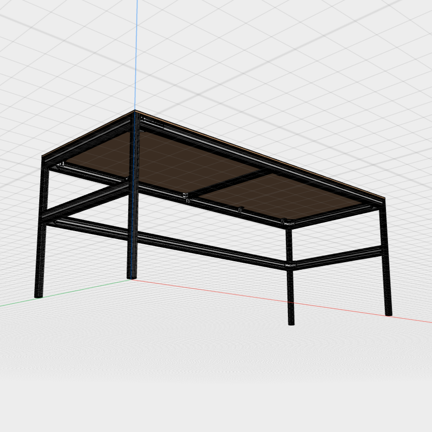 simple workshop table, workbench, aluminum extrusion table workbench, digital download, aluminum extrusion structure, build plan, cad, the aluminum carpenter, 8020, 80/20, 3d model