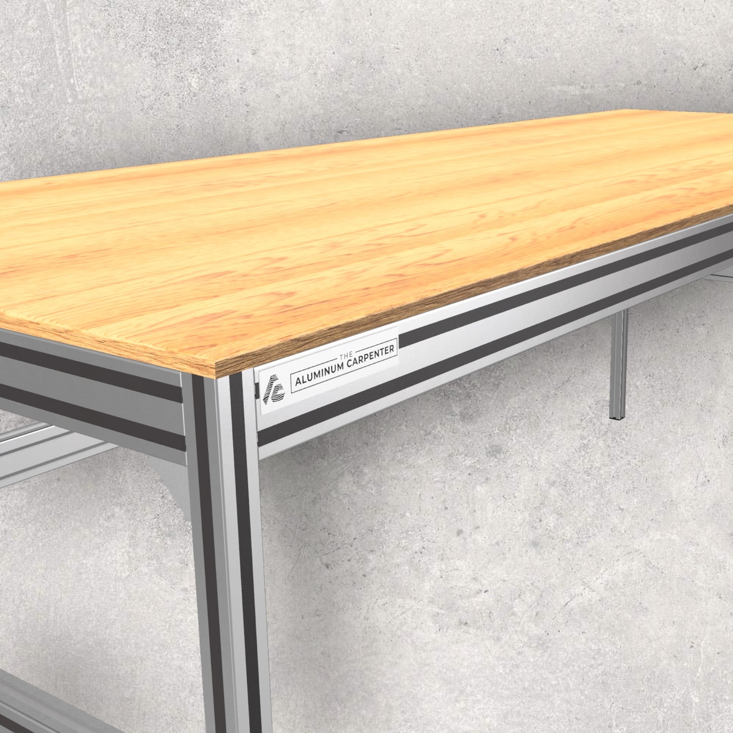 simple workshop table, workbench, aluminum extrusion table workbench, digital download, aluminum extrusion structure, build plan, cad, the aluminum carpenter, 8020, 80/20, logo view